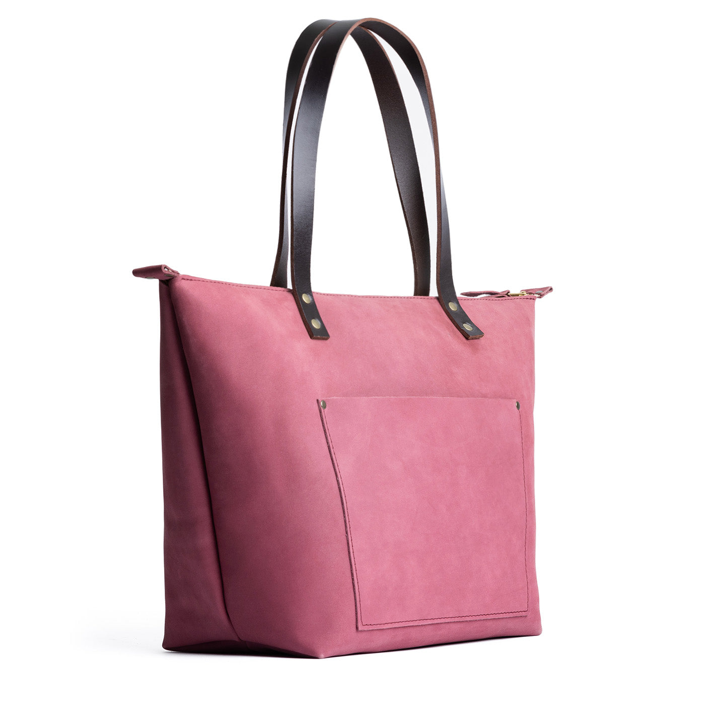 Handcrafted Leather Tote Bag with Brass Rivets & Key Loop - Portland ...