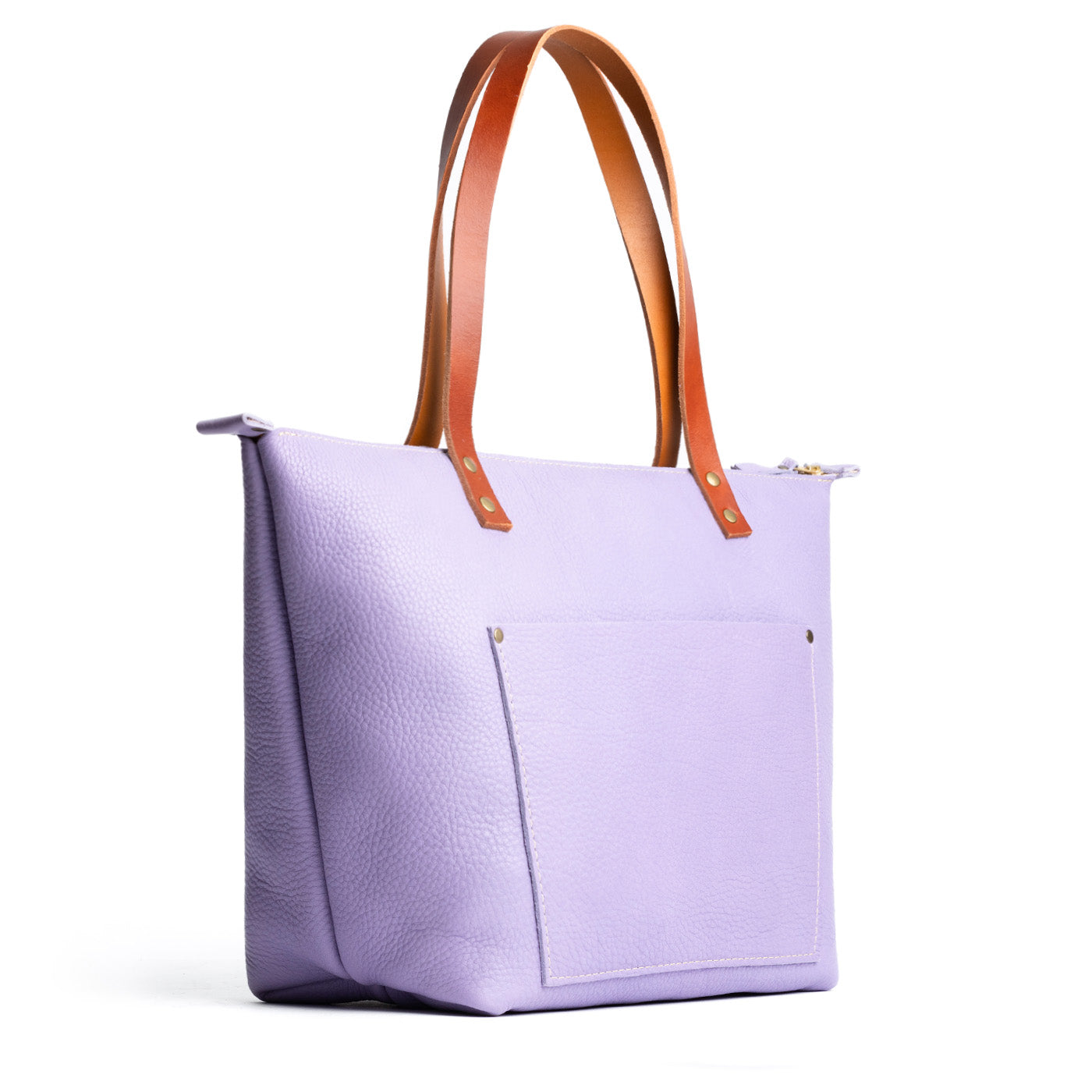 Handcrafted Leather Tote Bag with Brass Rivets & Key Loop - Portland ...
