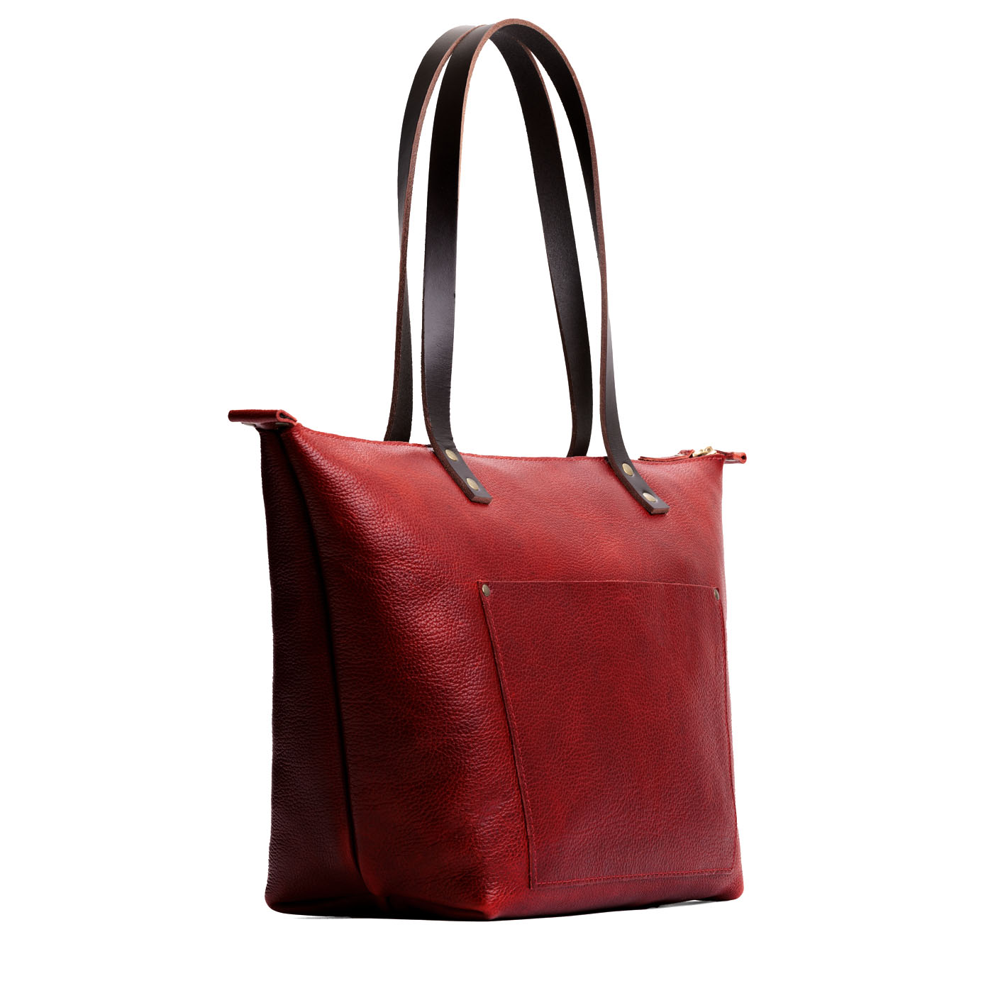 Handcrafted Leather Tote Bag with Brass Rivets & Key Loop - Portland ...