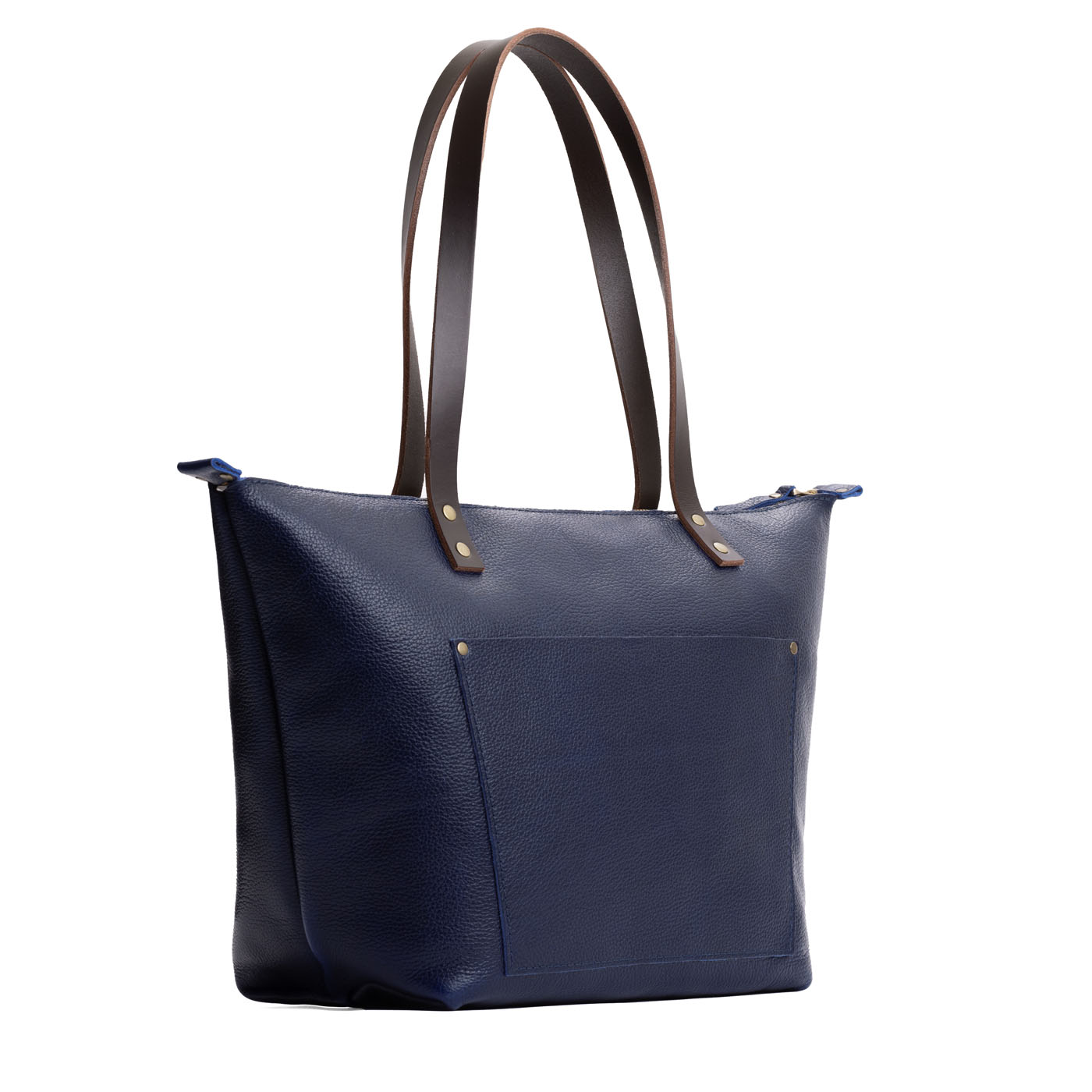 Handcrafted Leather Tote Bag with Brass Rivets & Key Loop - Portland ...