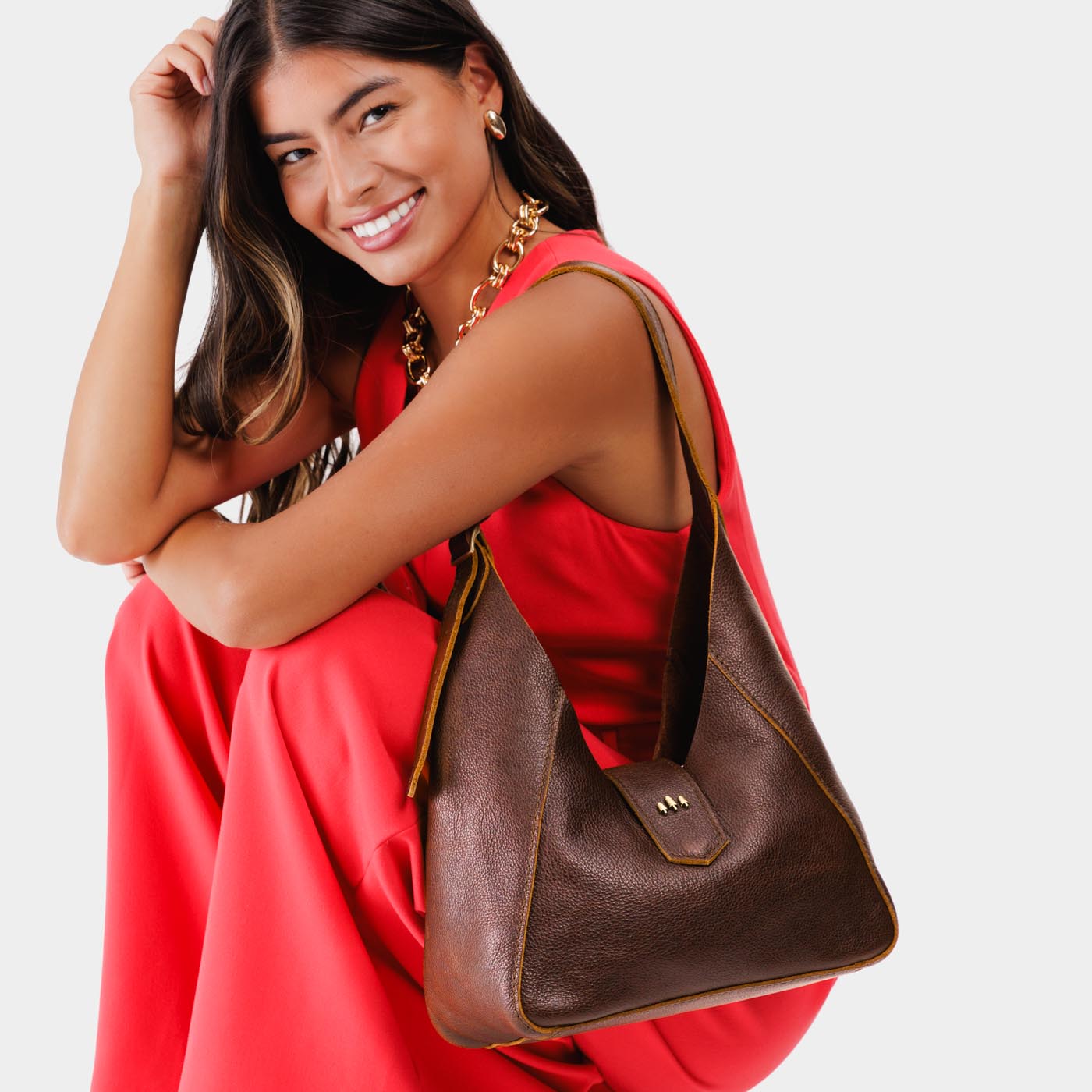Portland Leather Flora Hobo Shoulder Bag with Magnetic Closure