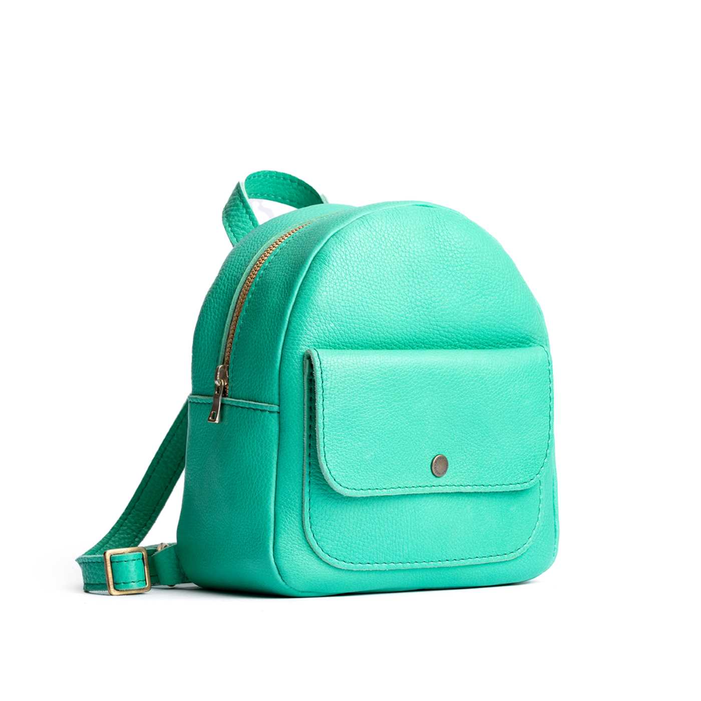 Portland Leather Snap Mini Backpack with Adjustable Straps & Zipper Closure