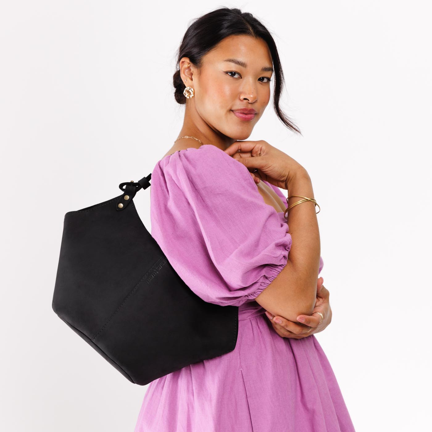 Leather Kangaroo Crossbody Bag with Adjustable Strap
