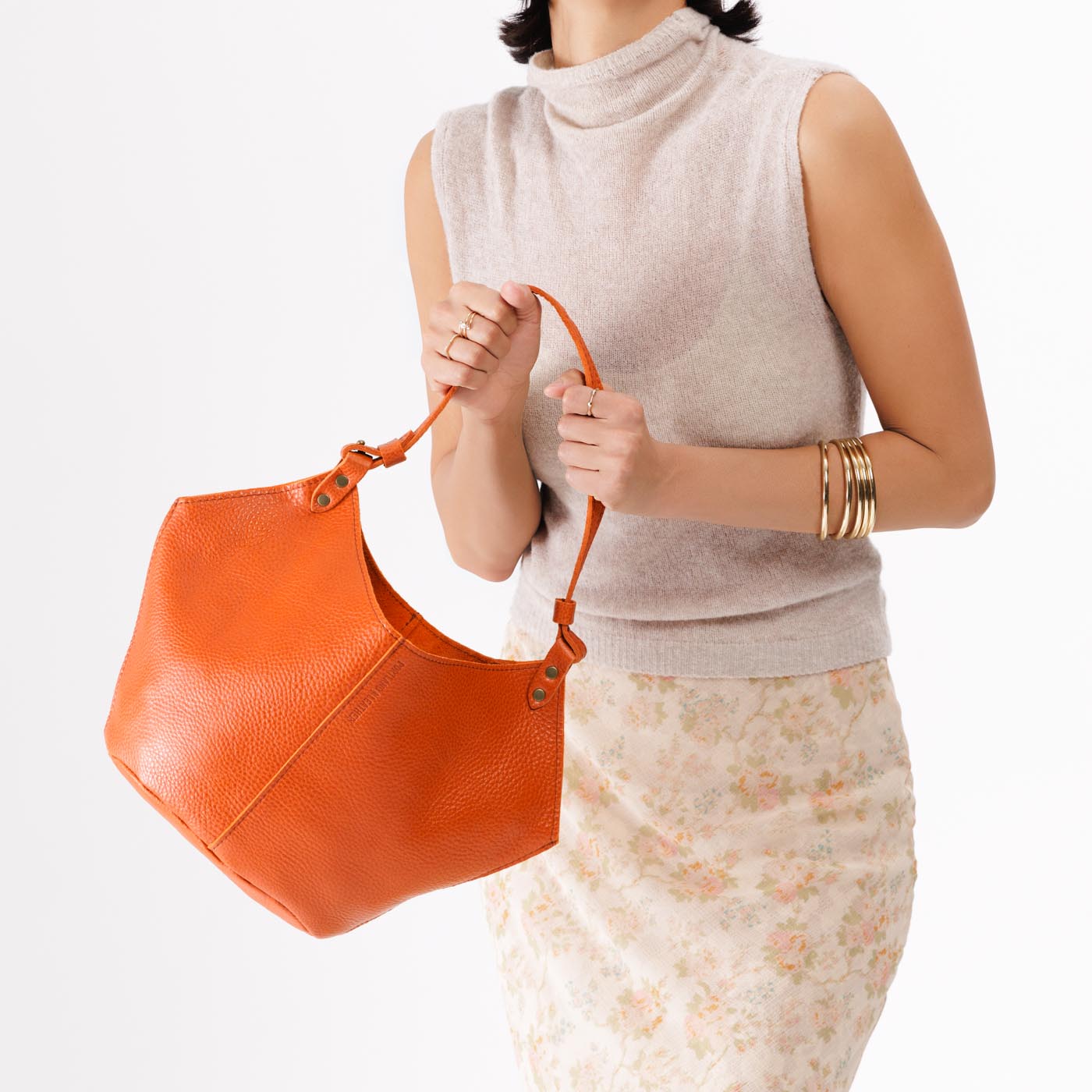 Leather Kangaroo Crossbody Bag with Adjustable Strap