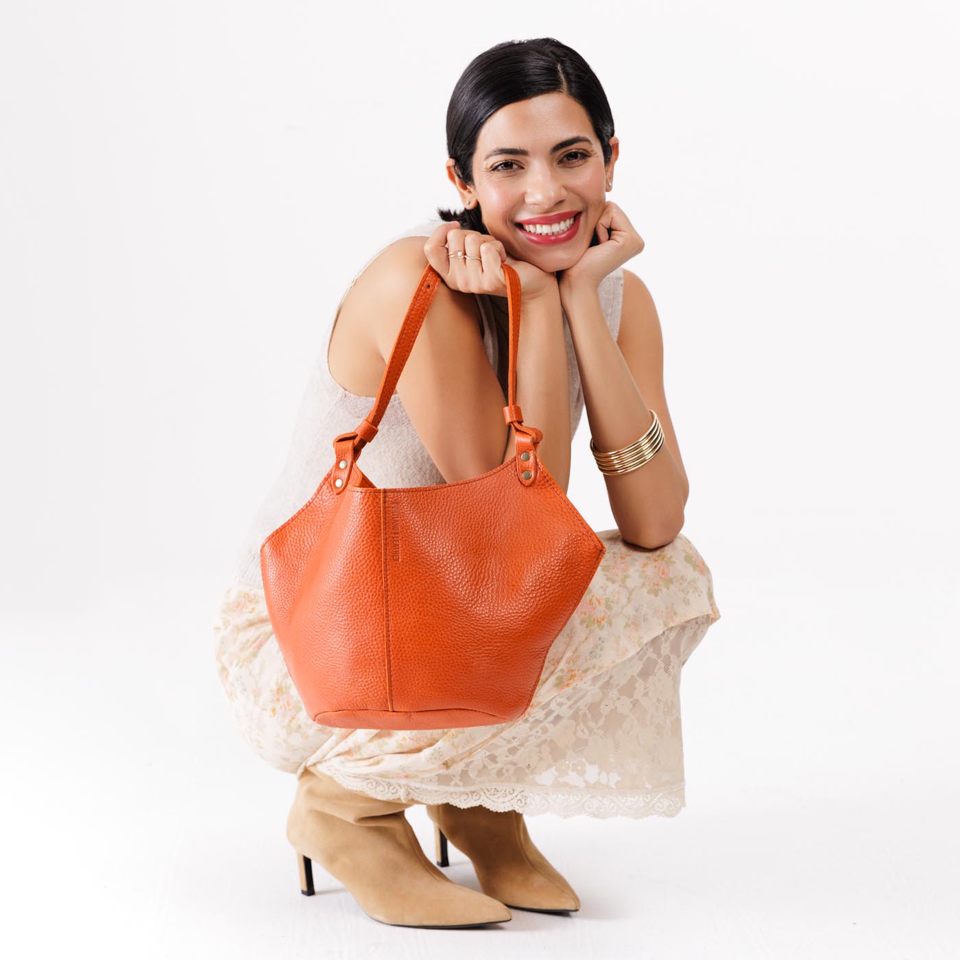Leather Kangaroo Crossbody Bag with Adjustable Strap