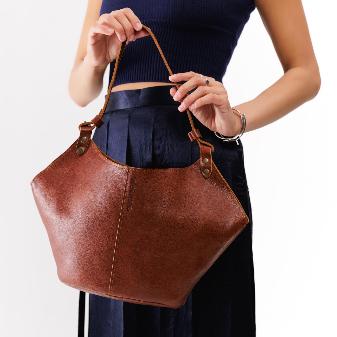 Leather Kangaroo Crossbody Bag with Adjustable Strap