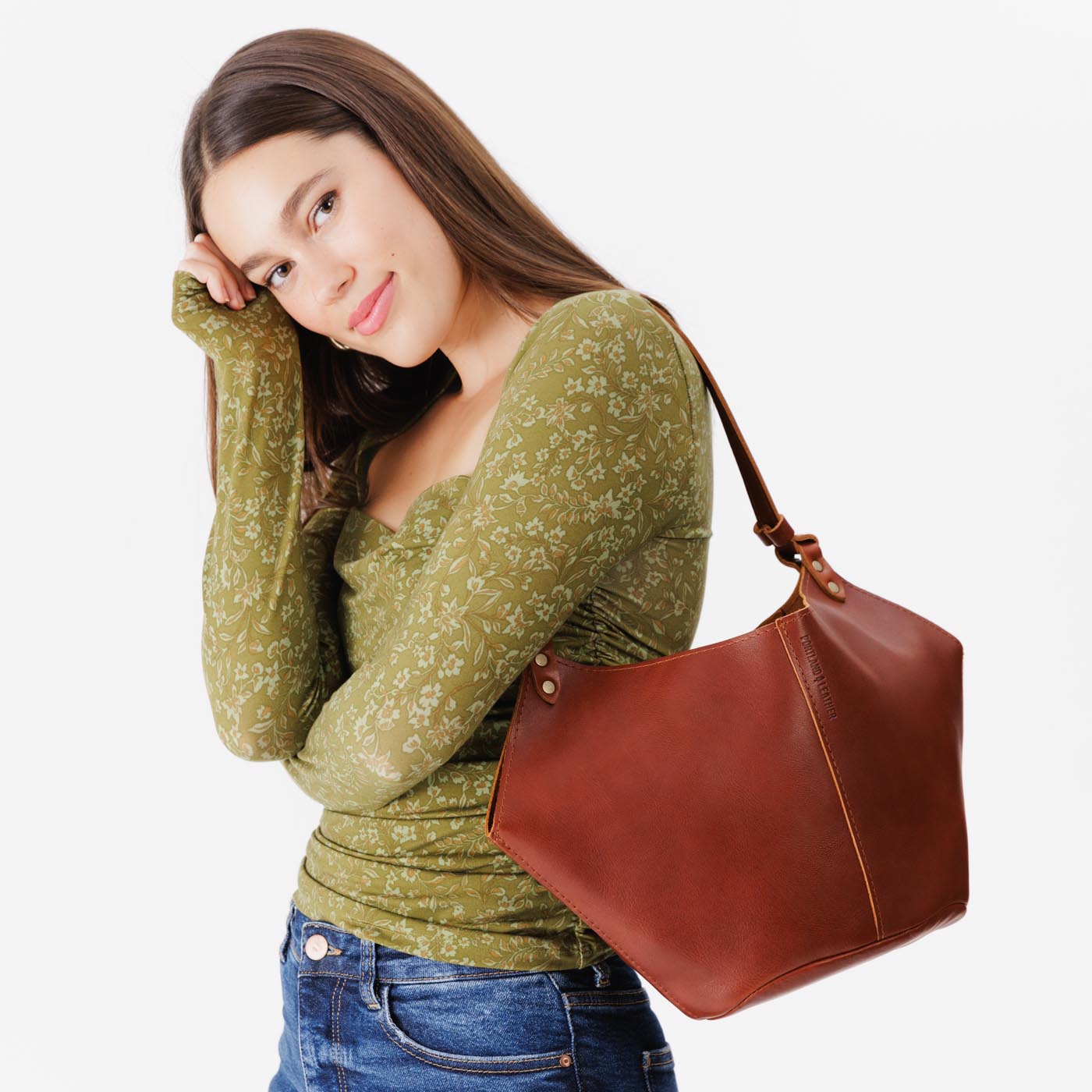 Leather Kangaroo Crossbody Bag with Adjustable Strap