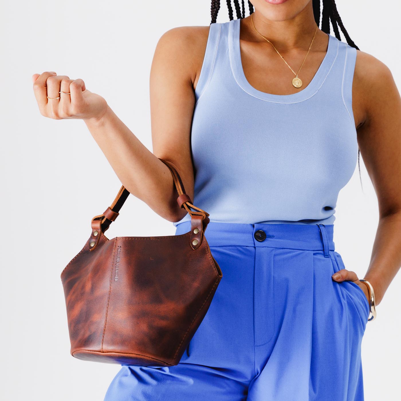 Leather Kangaroo Crossbody Bag with Adjustable Strap