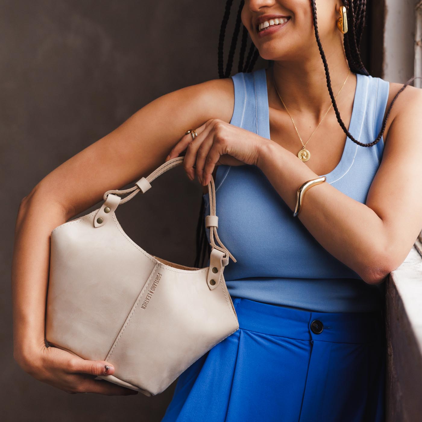 Leather Kangaroo Crossbody Bag with Adjustable Strap