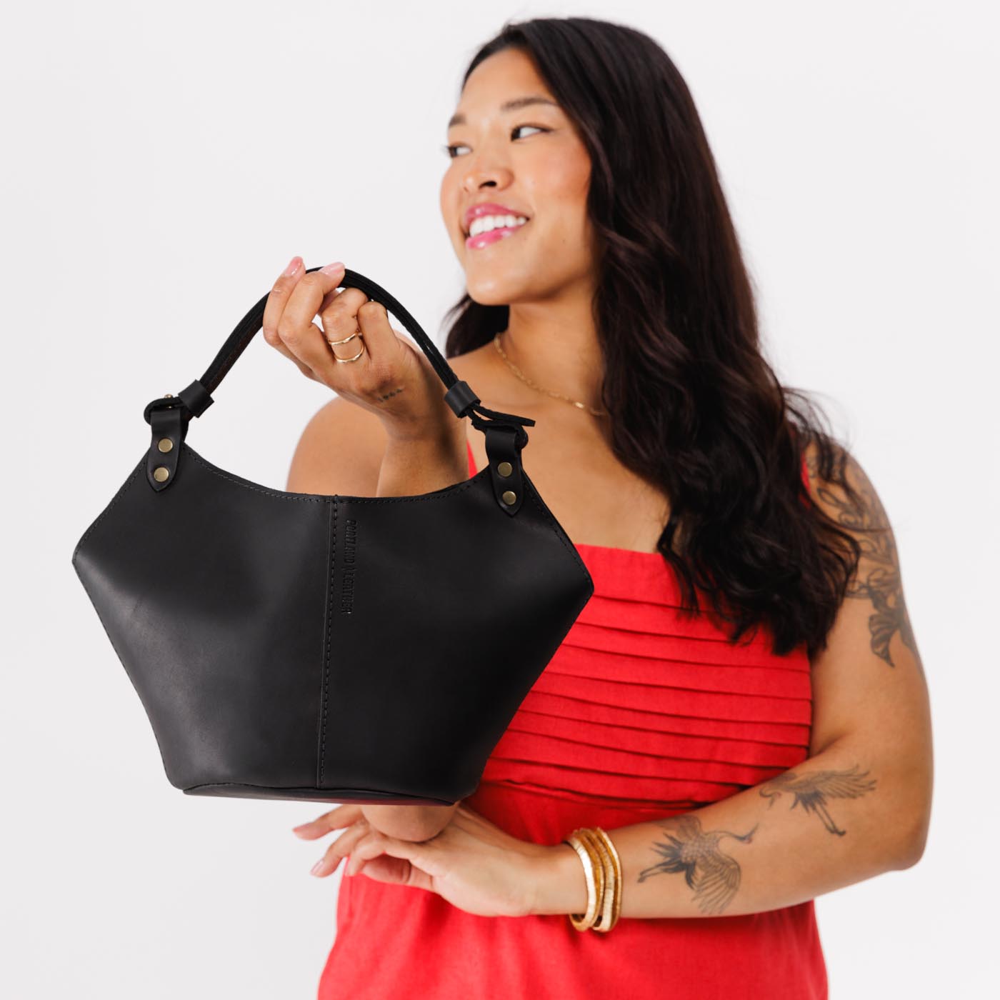 Leather Kangaroo Crossbody Bag with Adjustable Strap