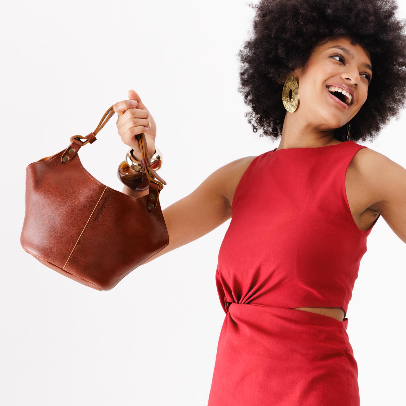 Leather Kangaroo Crossbody Bag with Adjustable Strap