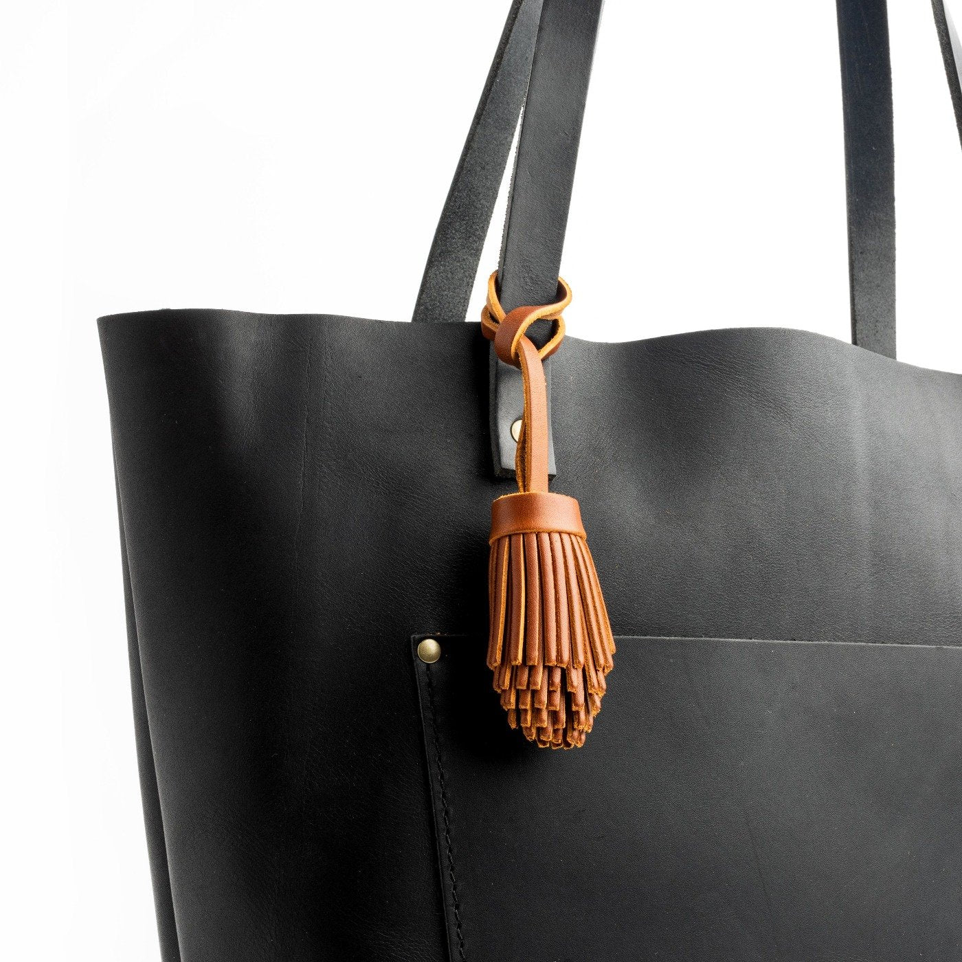 Pom Tassel Keychain for Bags - Leather Fringe Charm