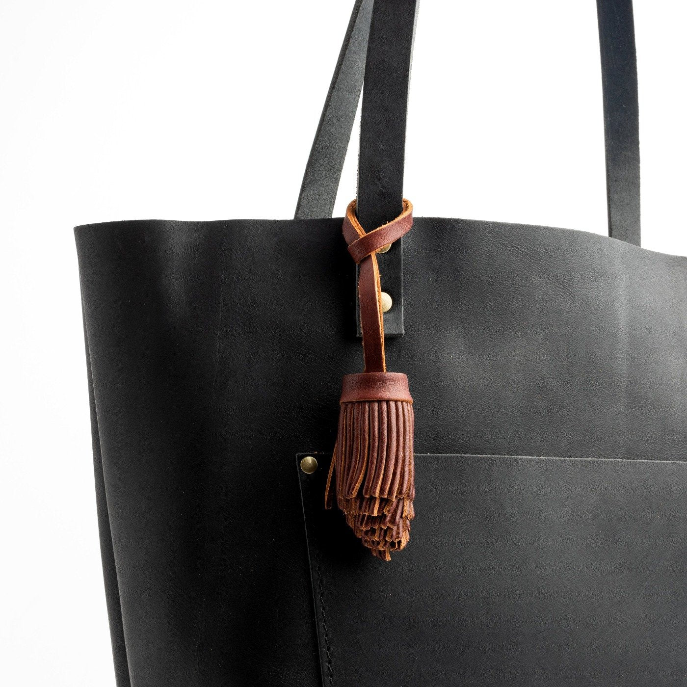 Pom Tassel Keychain for Bags - Leather Fringe Charm