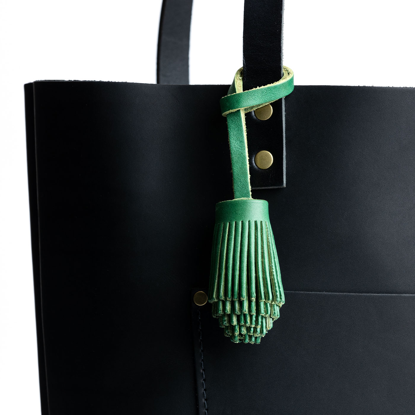 Pom Tassel Keychain for Bags - Leather Fringe Charm