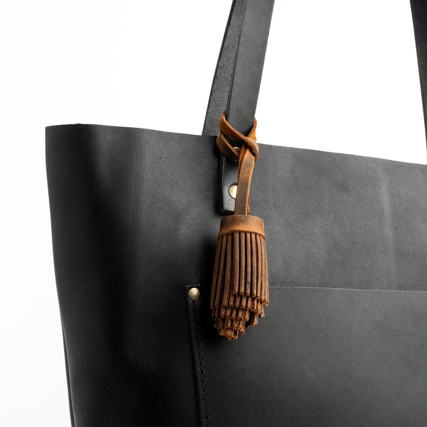 Pom Tassel Keychain for Bags - Leather Fringe Charm