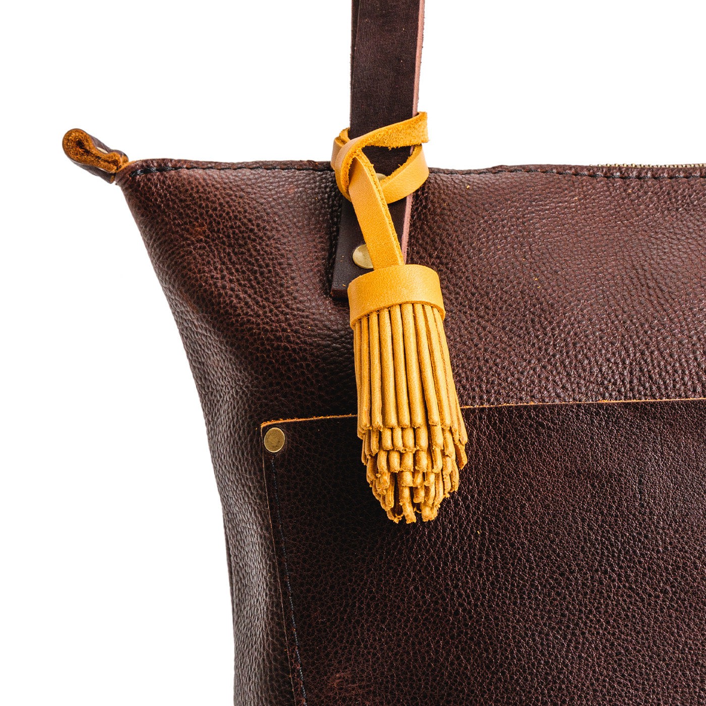 Pom Tassel Keychain for Bags - Leather Fringe Charm