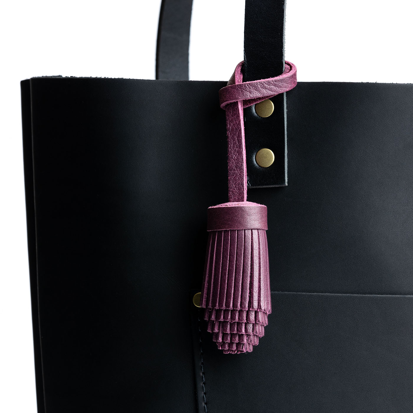Pom Tassel Keychain for Bags - Leather Fringe Charm