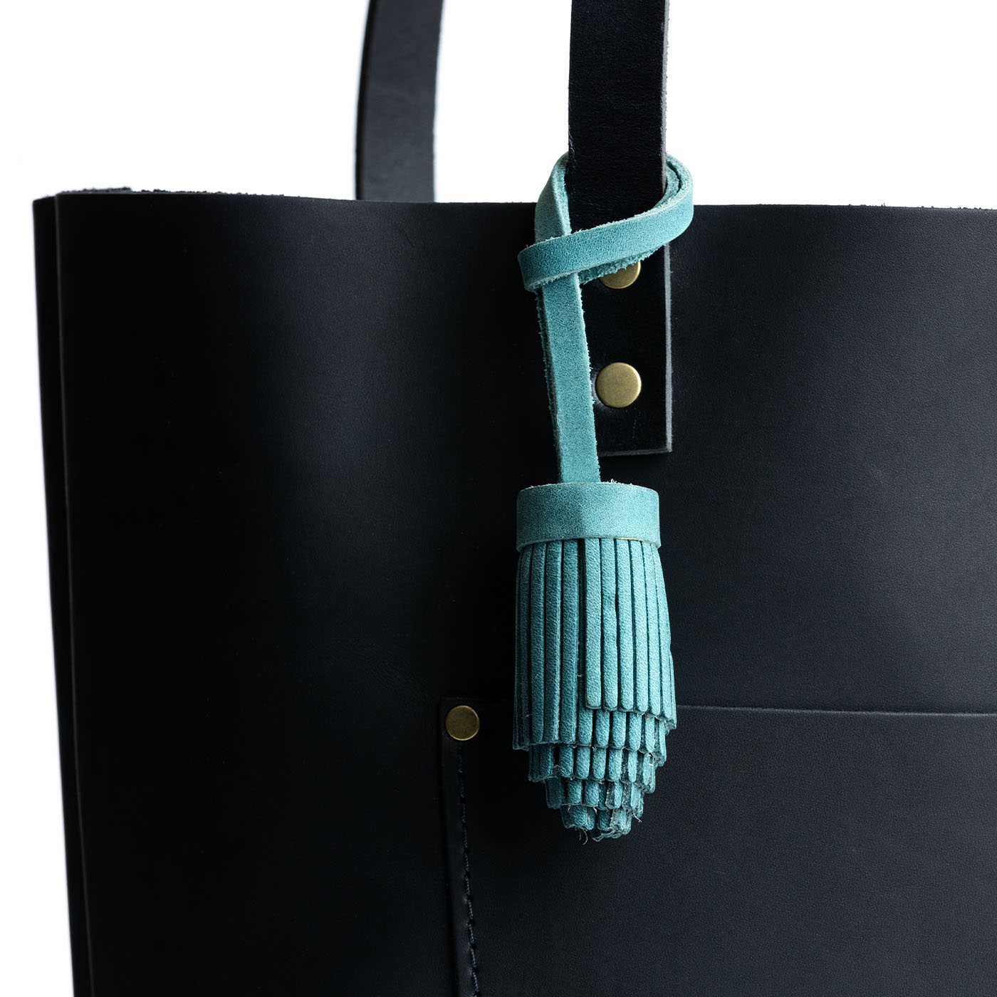 Pom Tassel Keychain for Bags - Leather Fringe Charm