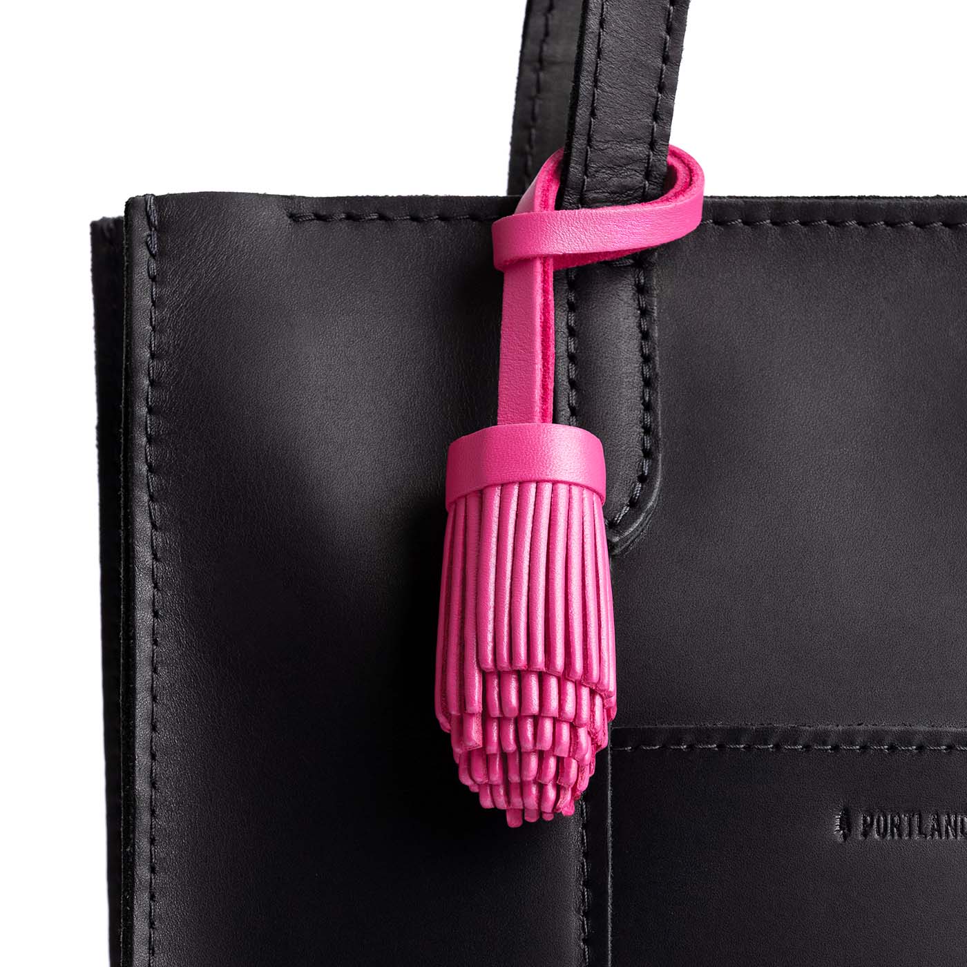 Pom Tassel Keychain for Bags - Leather Fringe Charm