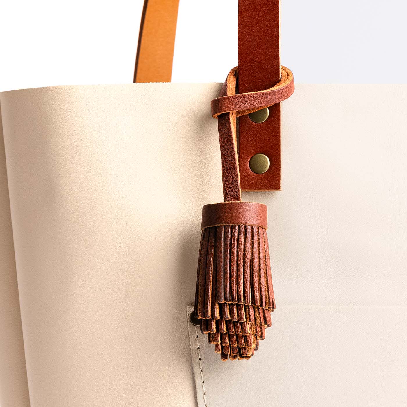 Pom Tassel Keychain for Bags - Leather Fringe Charm