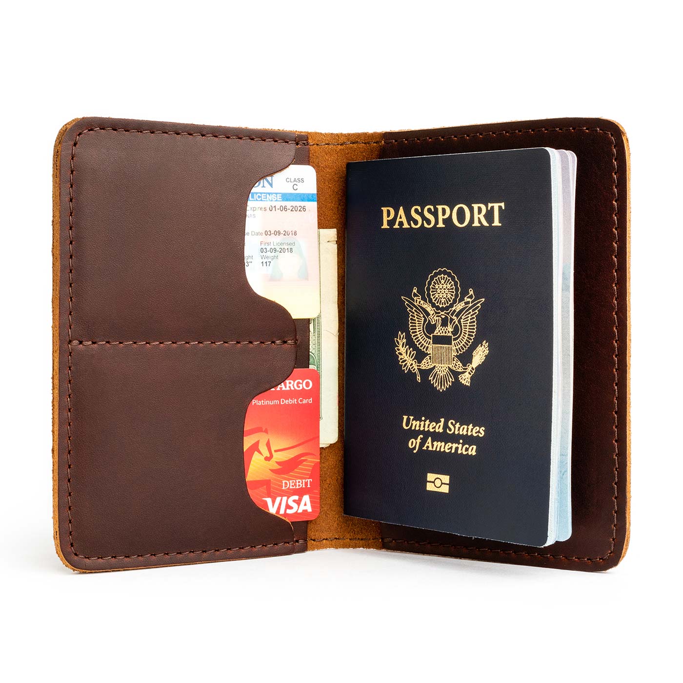 Handcrafted Full-Grain Leather Passport Holder with Card Slots