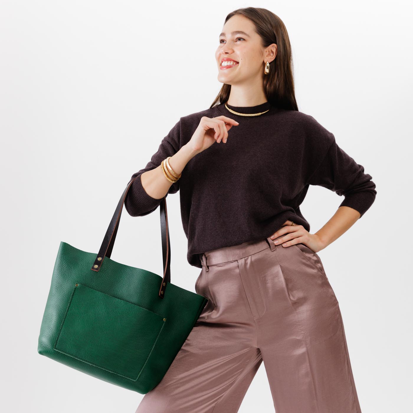 Limited Edition Handcrafted Leather Tote Bag with Pockets & Key Loop ...