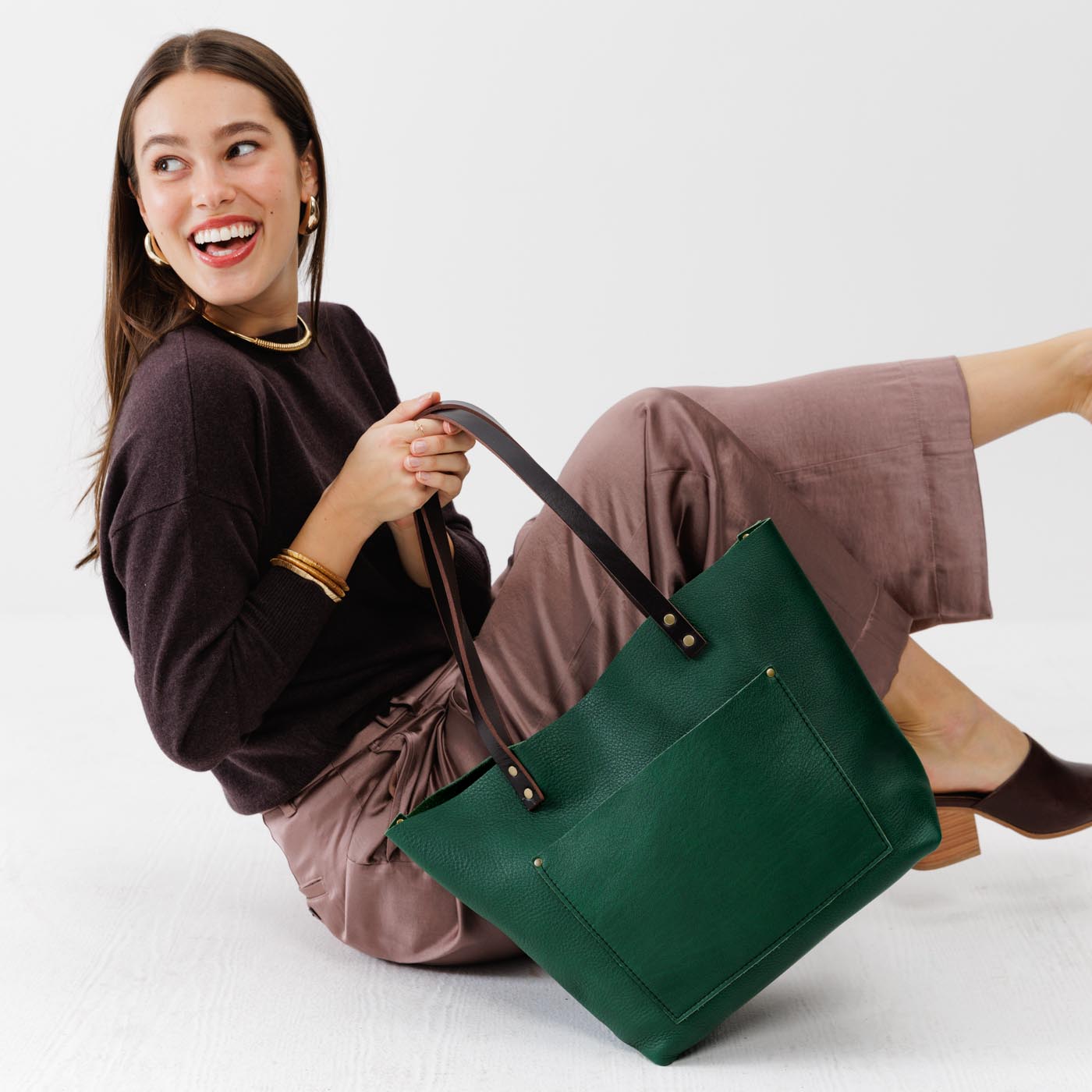 Limited Edition Handcrafted Leather Tote Bag with Pockets & Key Loop ...