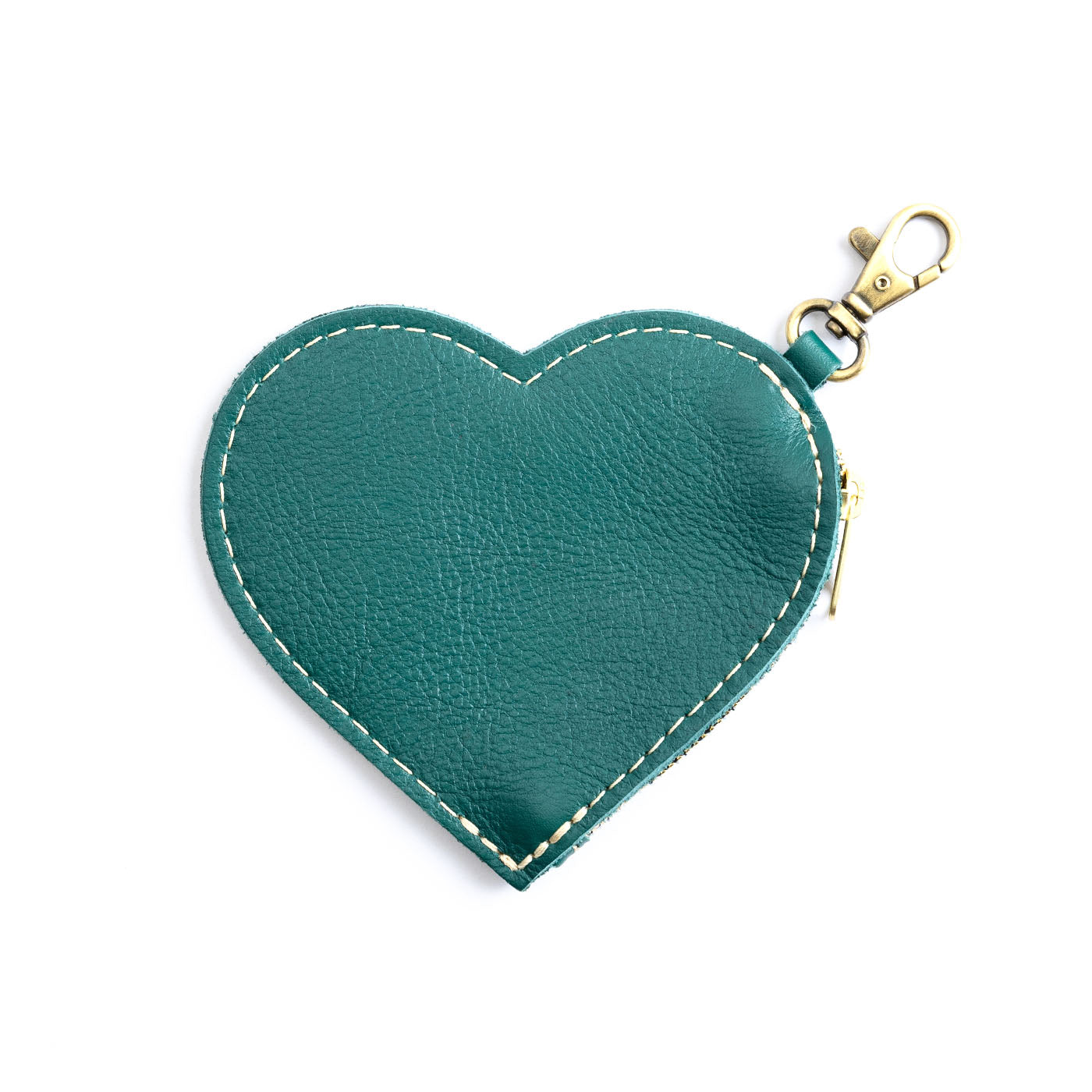 Heart-Shaped Zipper Pouch with Lobster Clasp - Small & Stylish