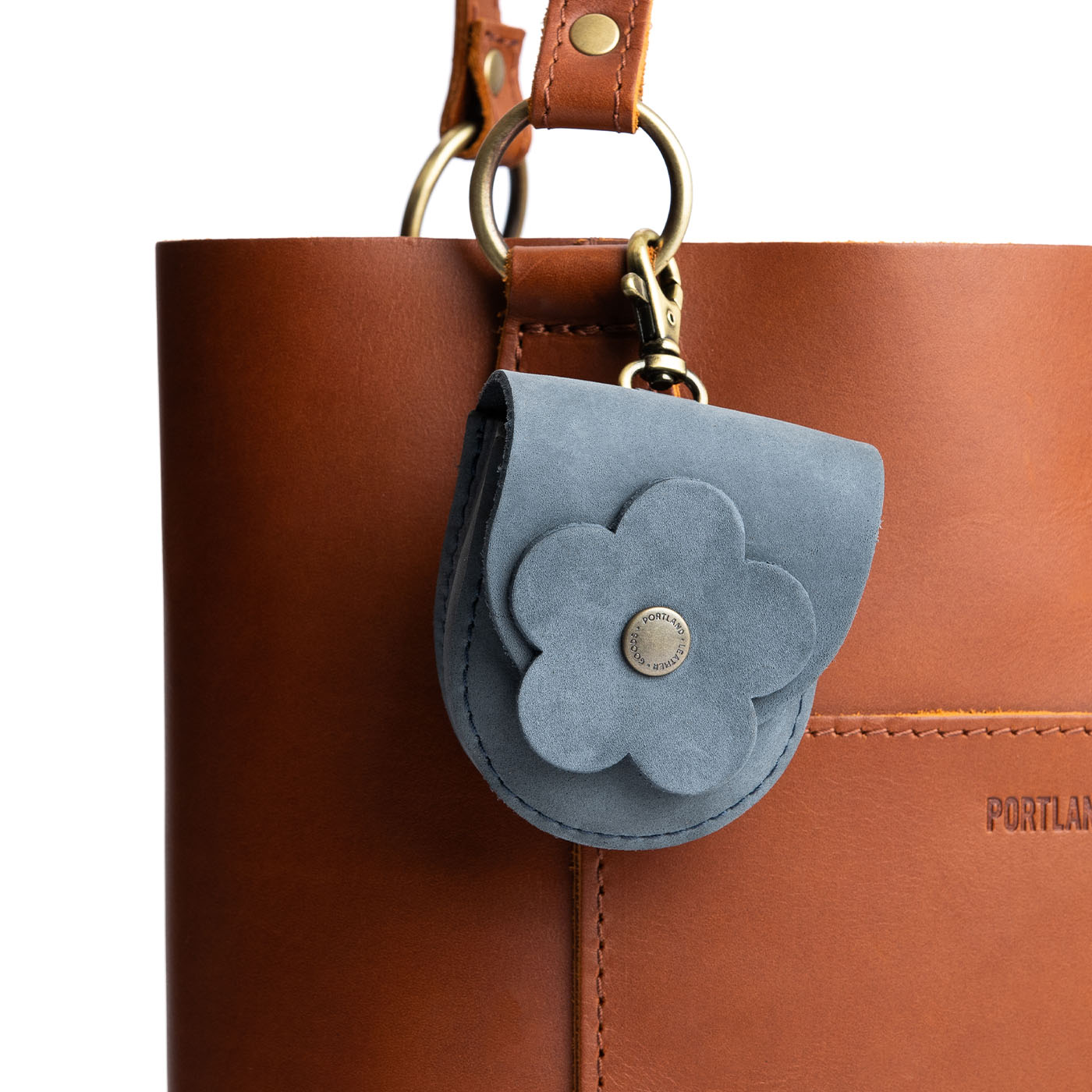 Handcrafted Petunia Pouch with Flower Detail & Snap Closure