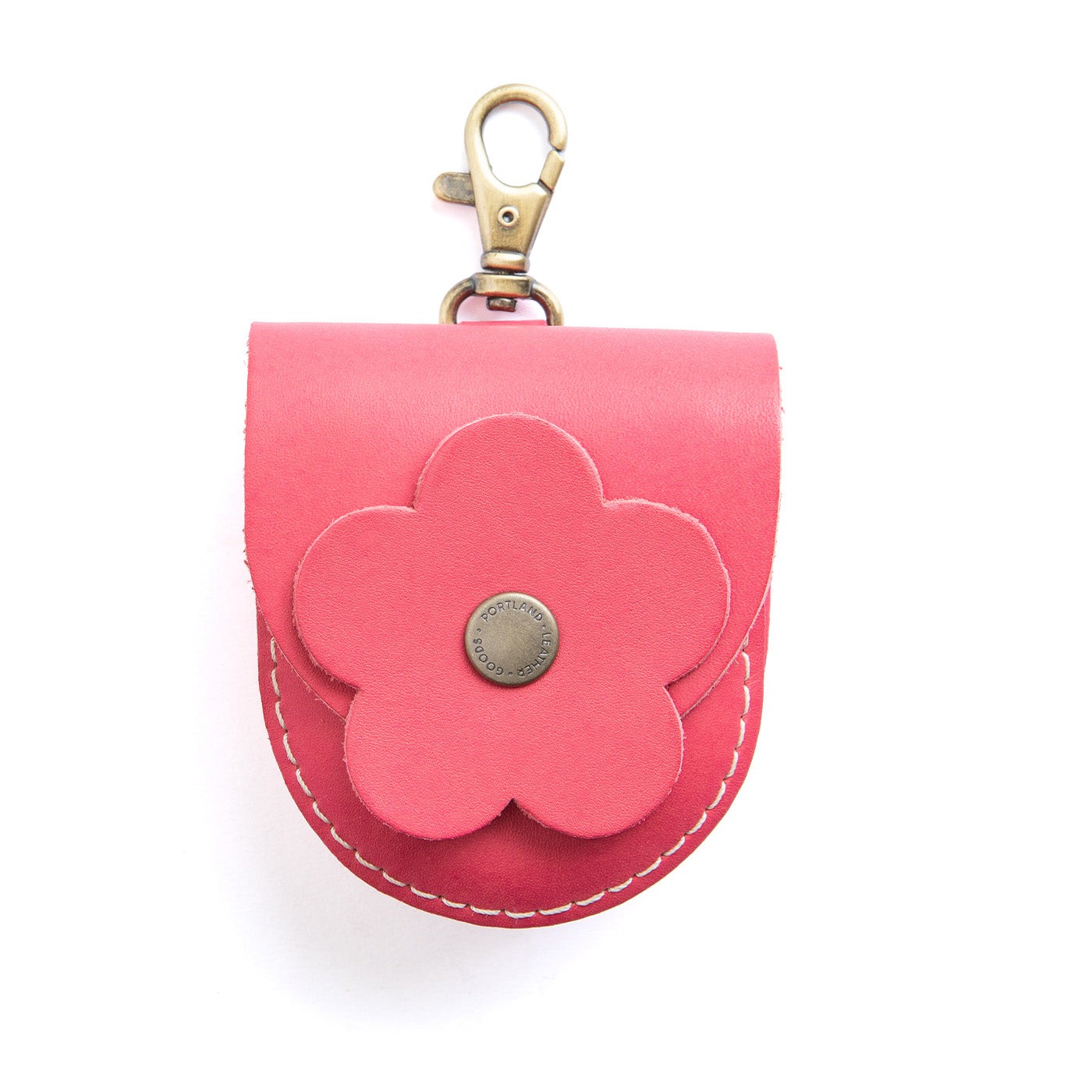 Handcrafted Petunia Pouch with Flower Detail & Snap Closure