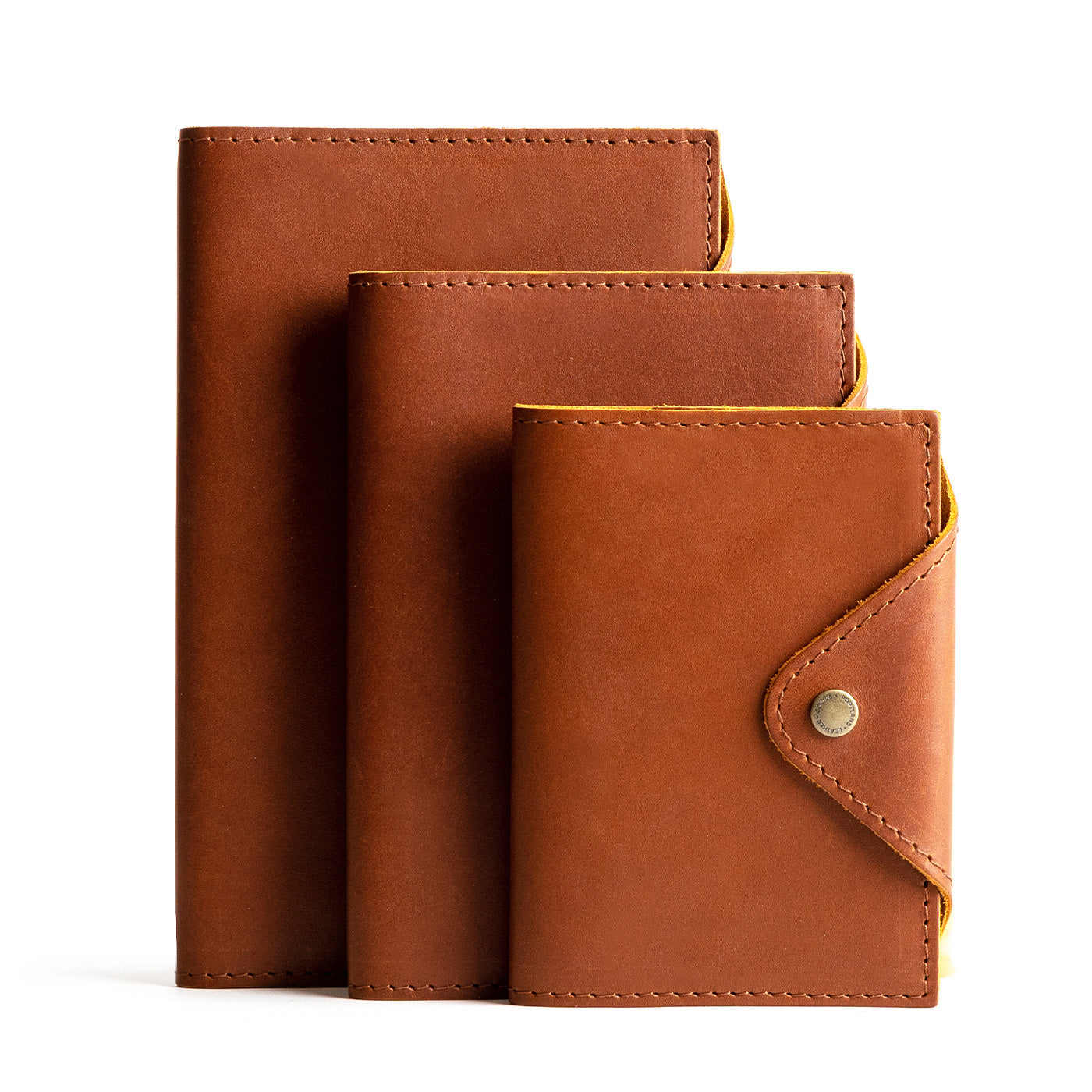 Refillable Leather Snap Journal with Pocket – Cream Paper