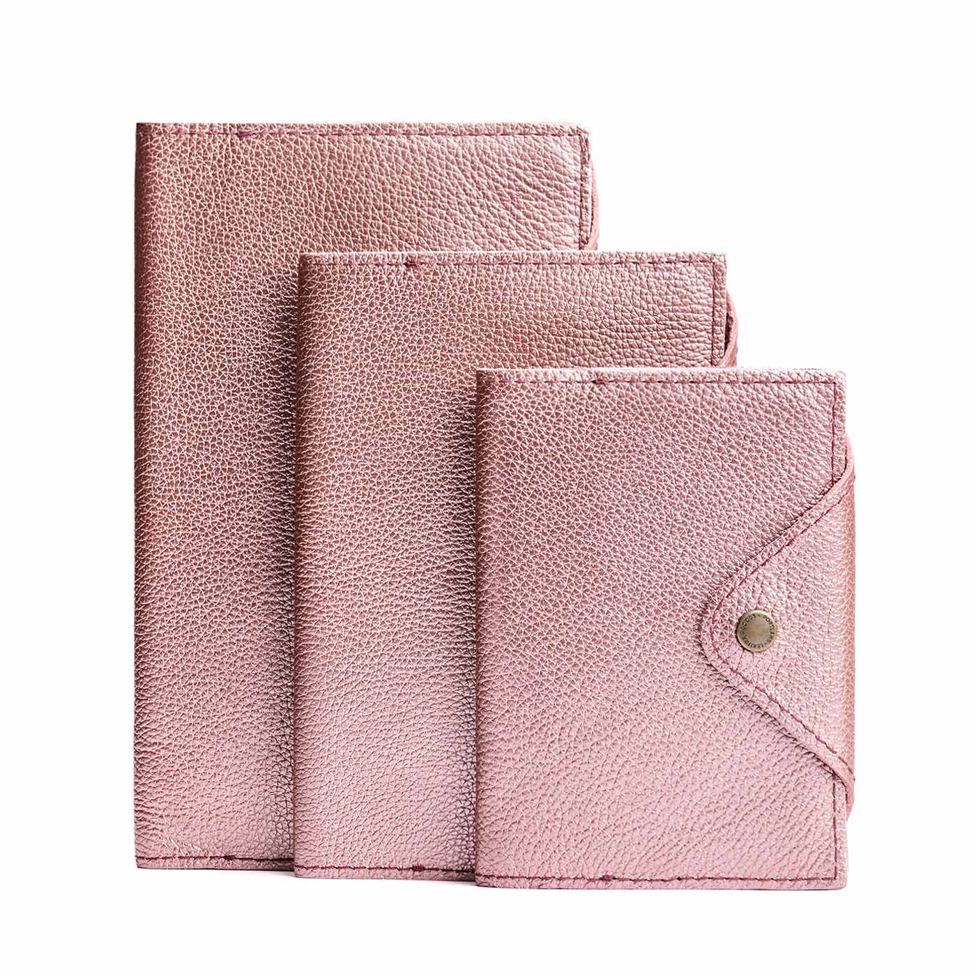 Refillable Leather Snap Journal with Pocket – Cream Paper