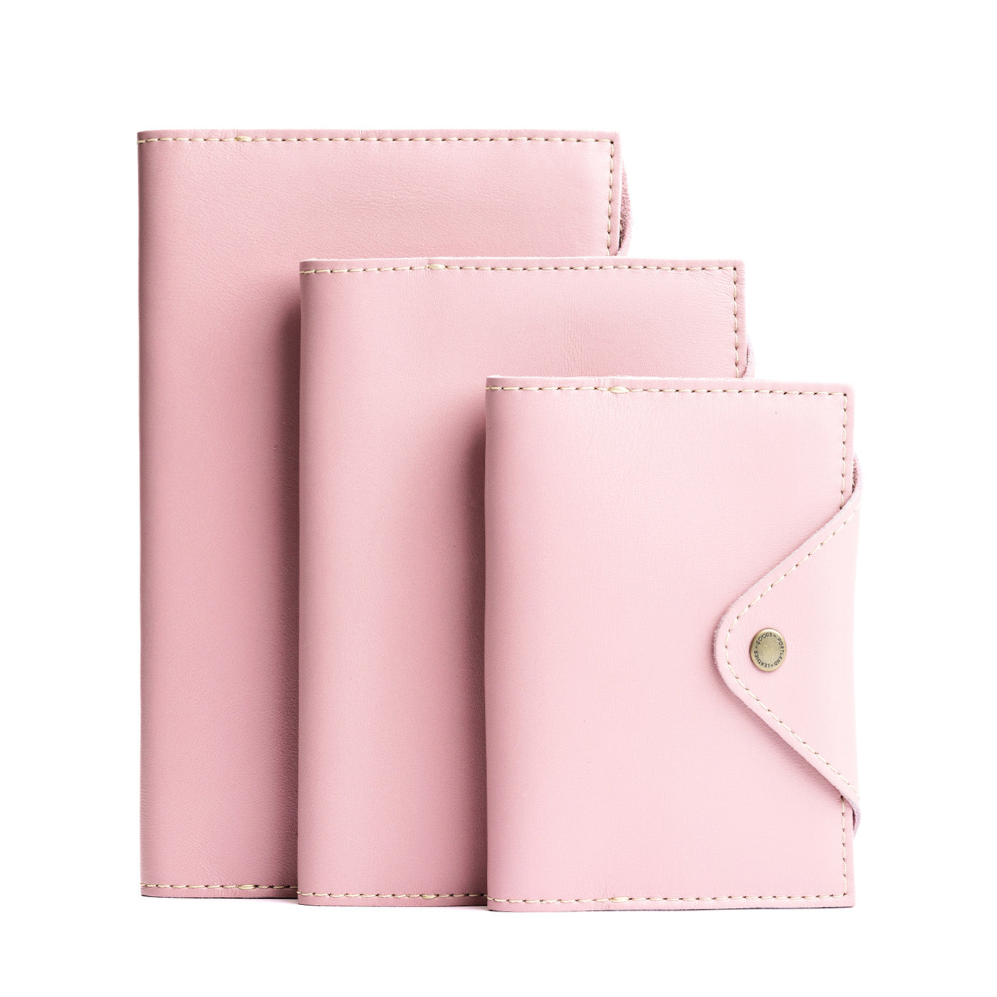 Refillable Leather Snap Journal with Pocket – Cream Paper