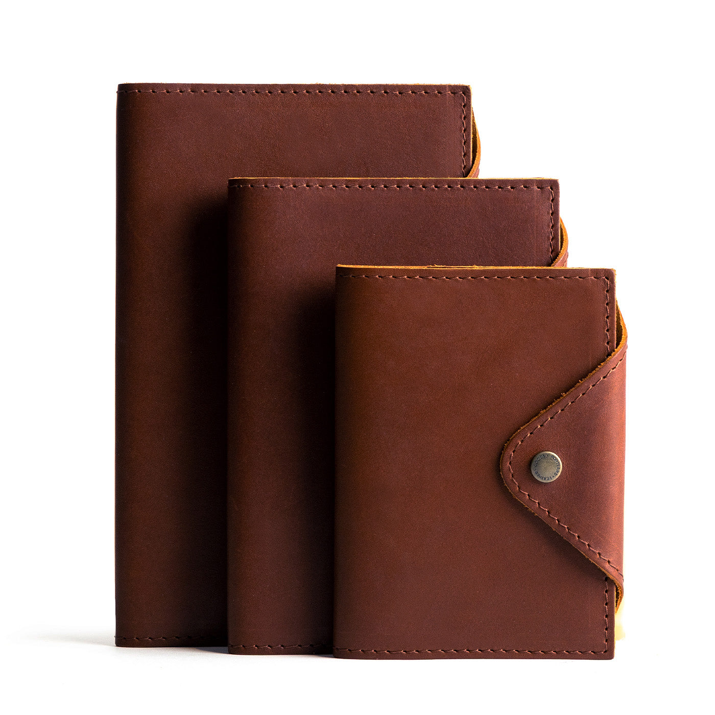 Refillable Leather Snap Journal with Pocket – Cream Paper