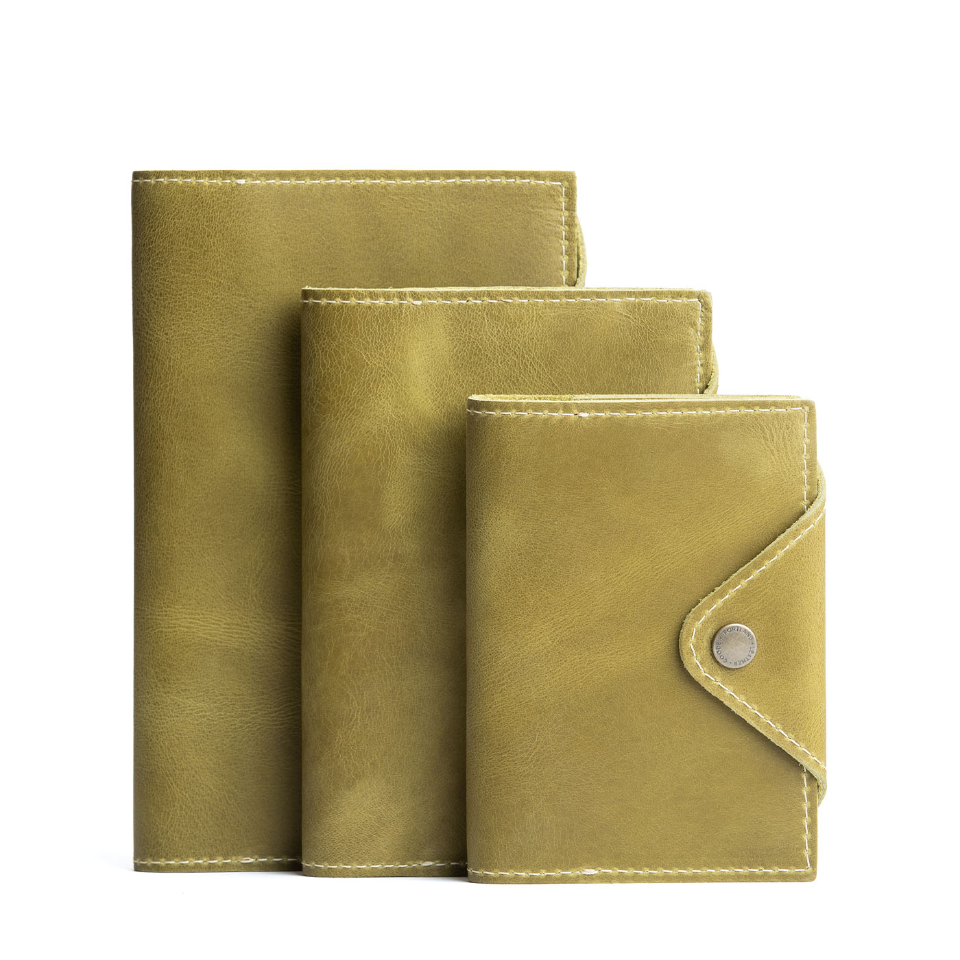 Refillable Leather Snap Journal with Pocket – Cream Paper