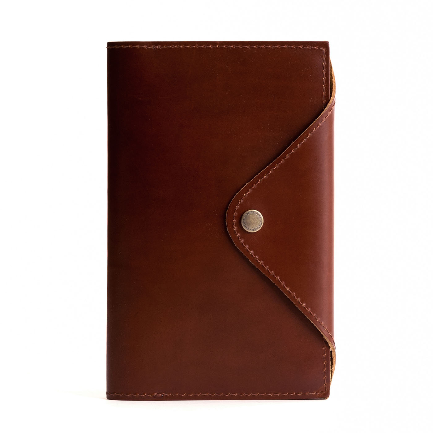 Refillable Leather Snap Journal with Pocket – Cream Paper