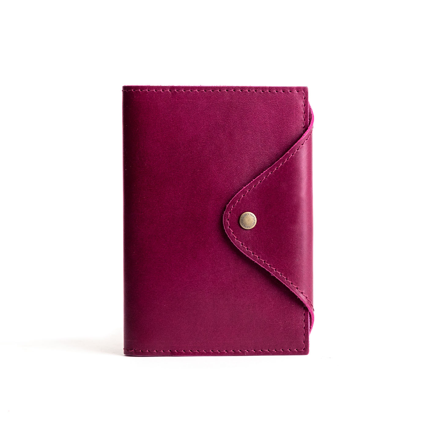Refillable Leather Snap Journal with Pocket – Cream Paper