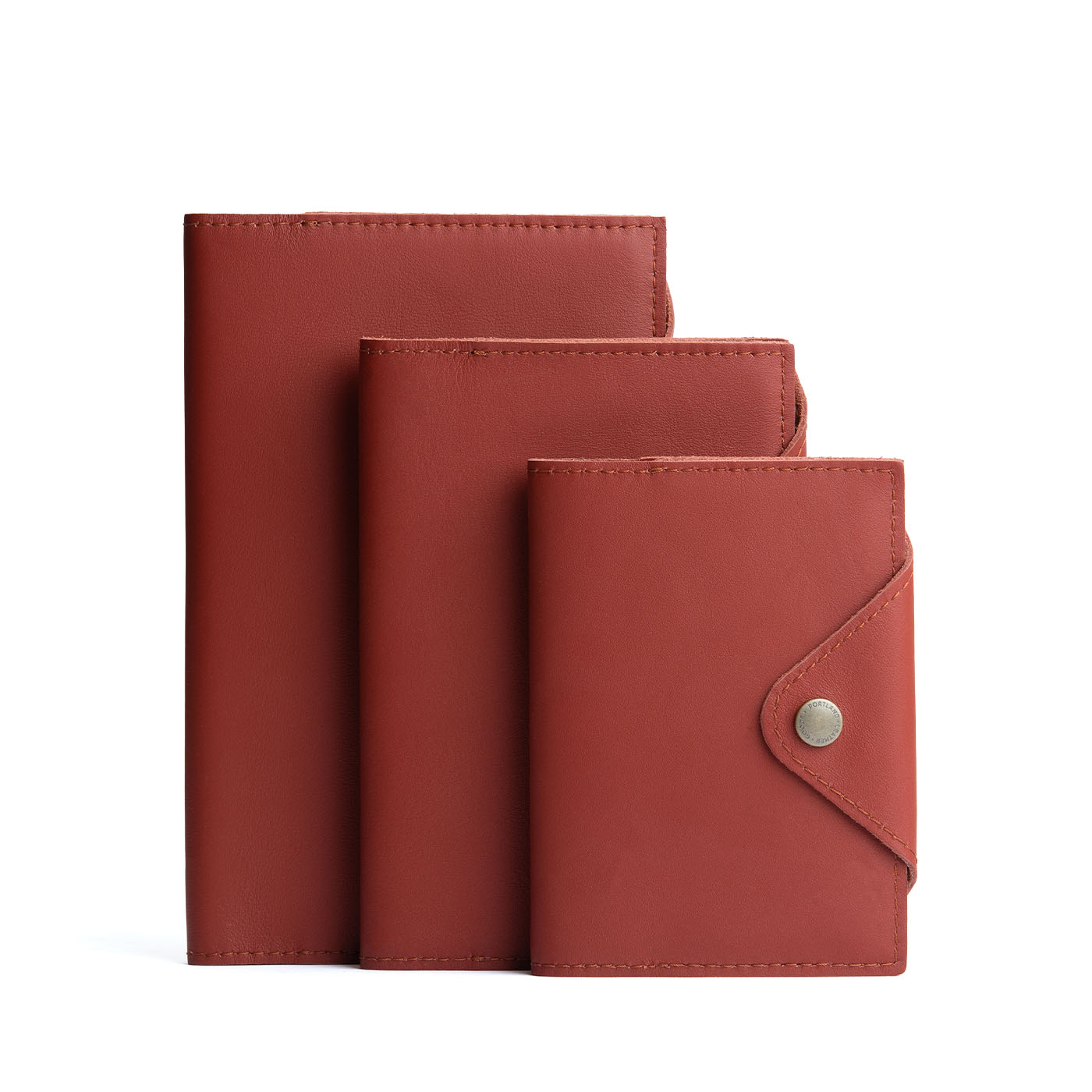 Refillable Leather Snap Journal with Pocket – Cream Paper