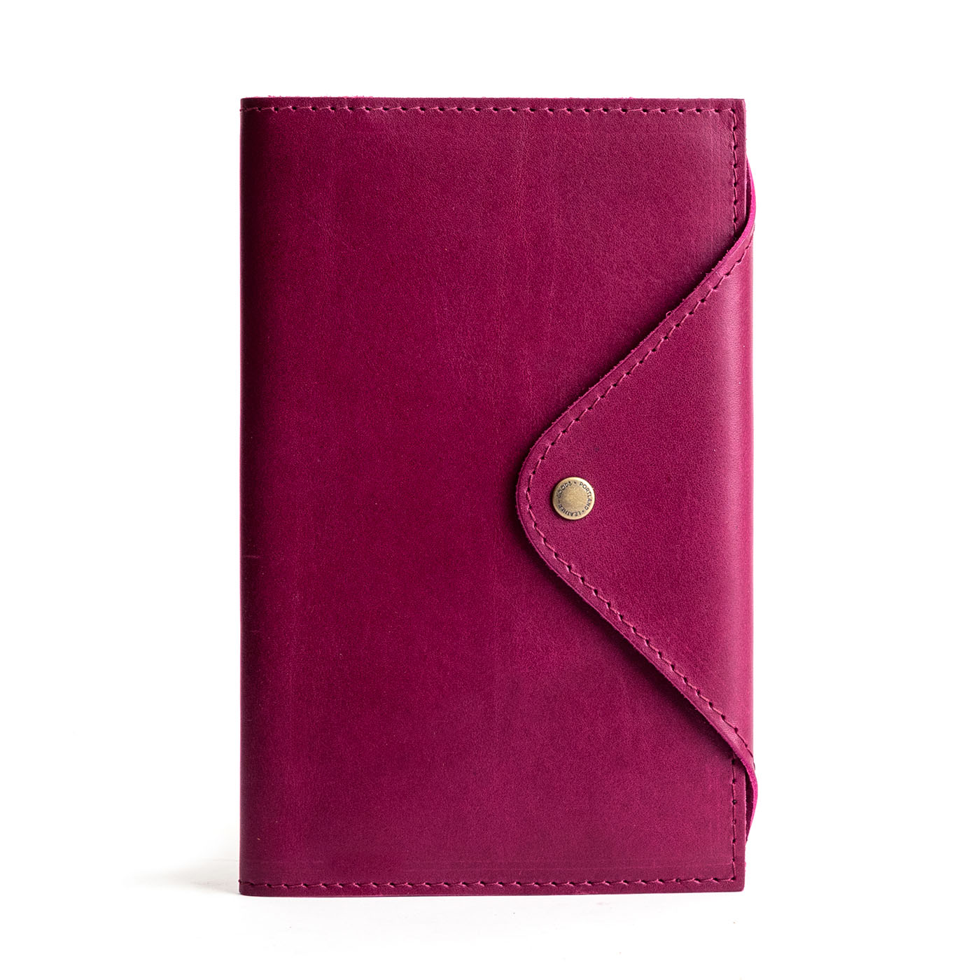 Refillable Leather Snap Journal with Pocket – Cream Paper