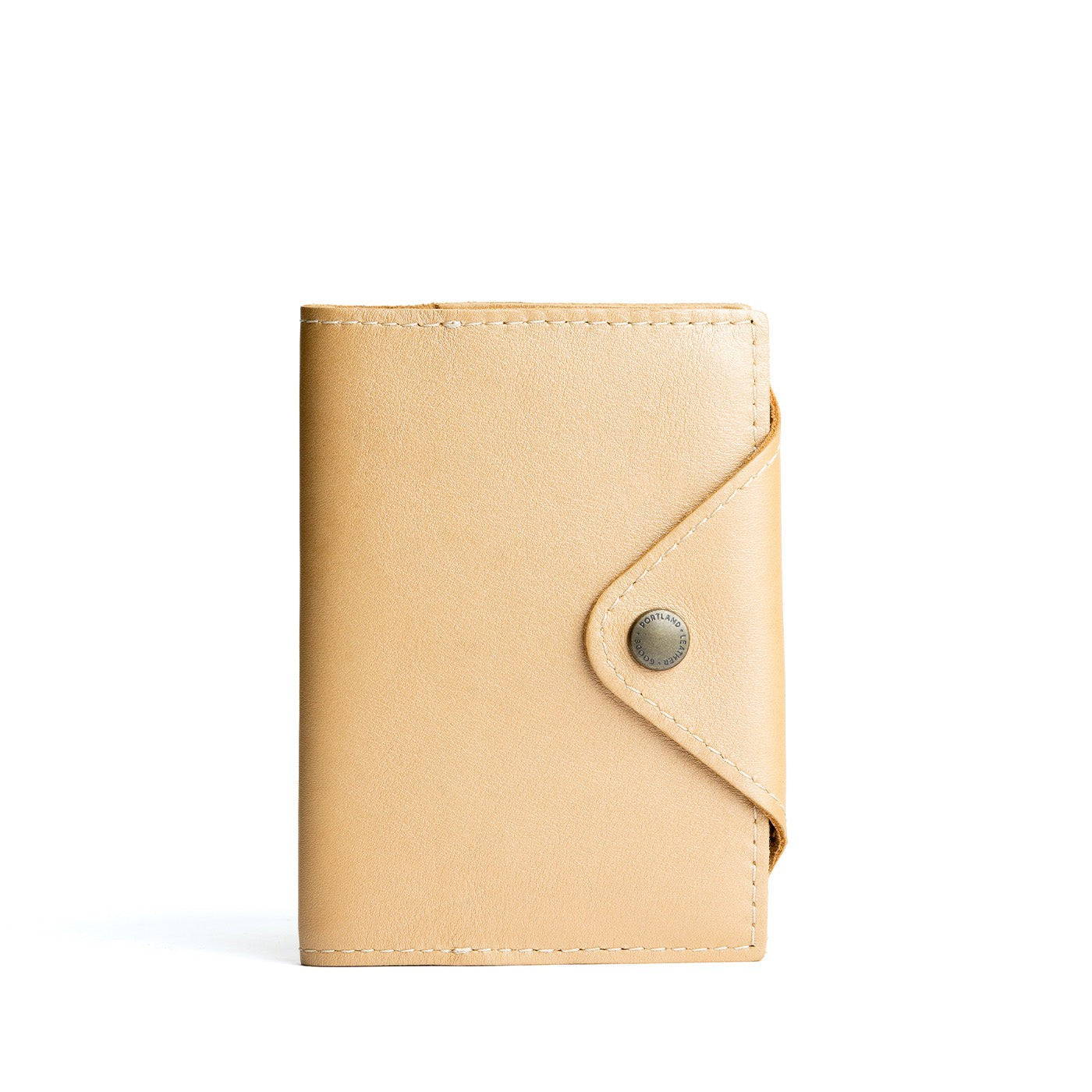 Refillable Leather Snap Journal with Pocket – Cream Paper