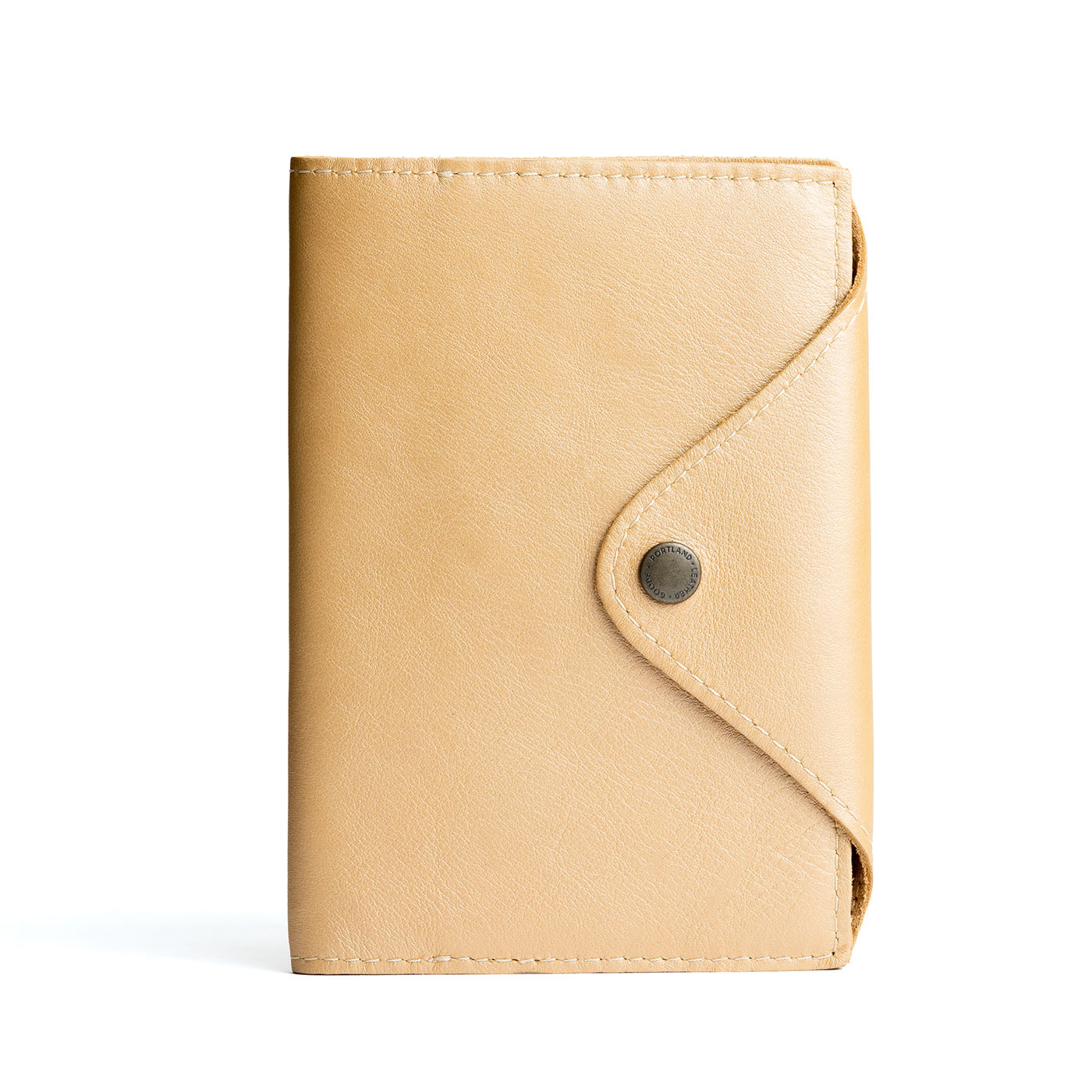Refillable Leather Snap Journal with Pocket – Cream Paper