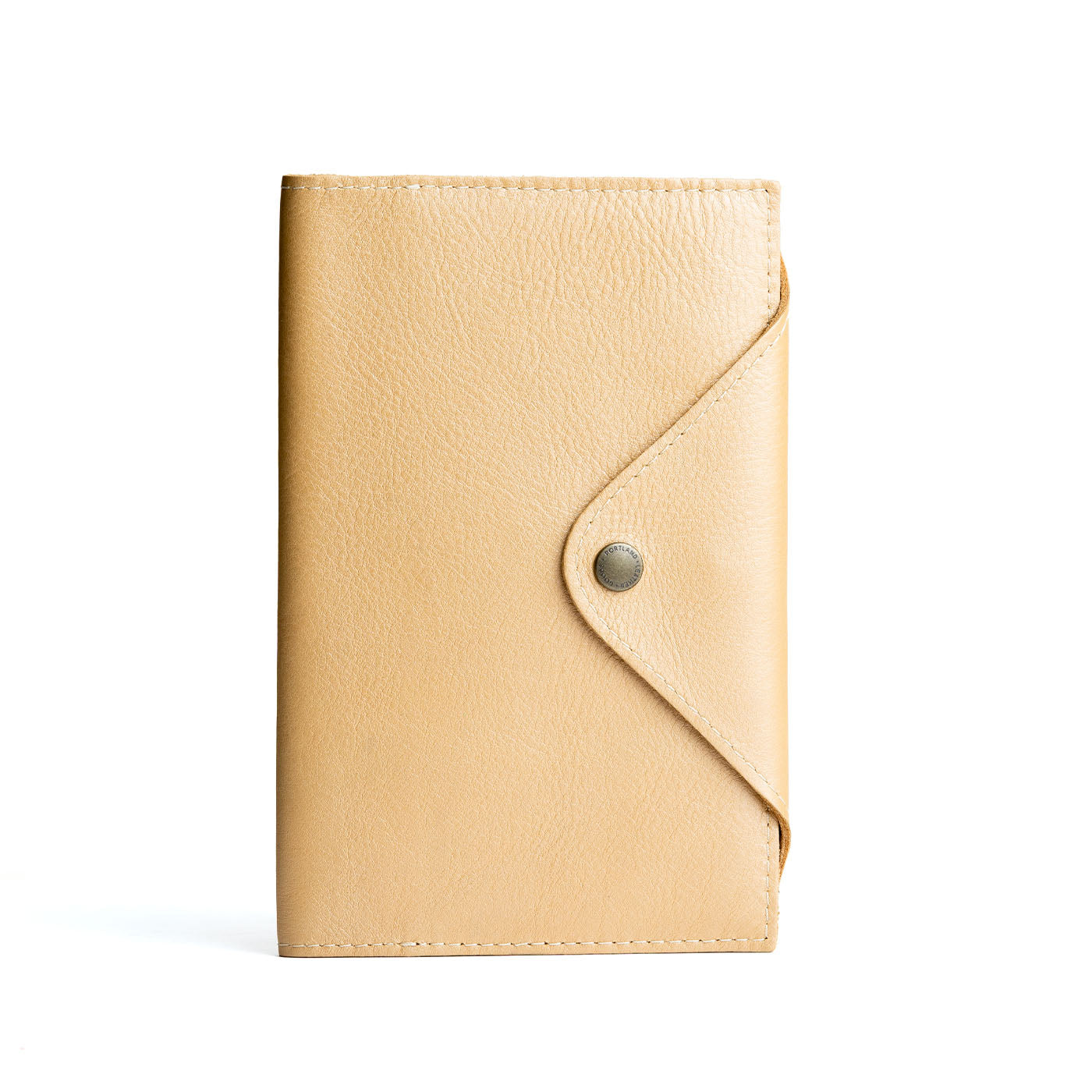 Refillable Leather Snap Journal with Pocket – Cream Paper
