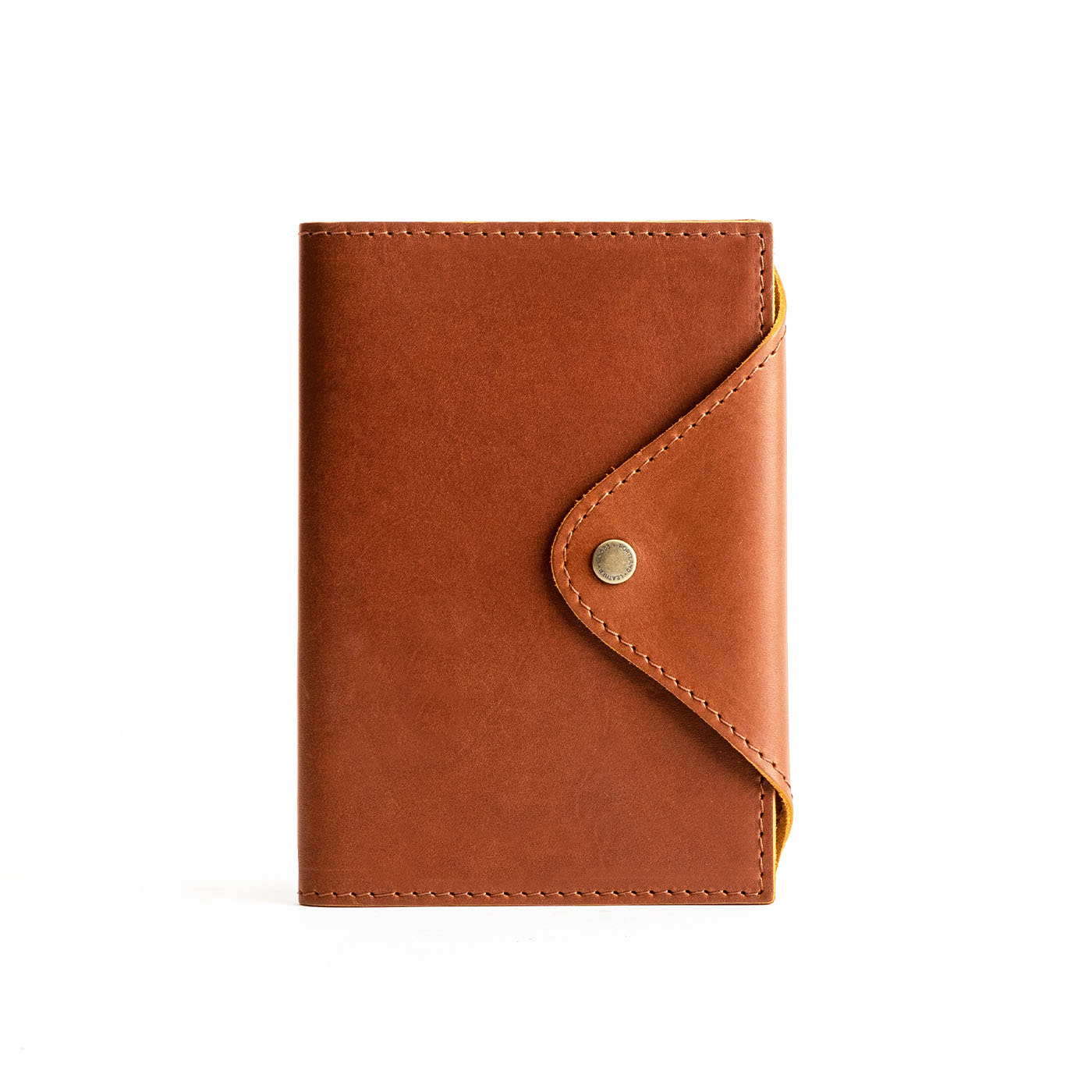 Refillable Leather Snap Journal with Pocket – Cream Paper