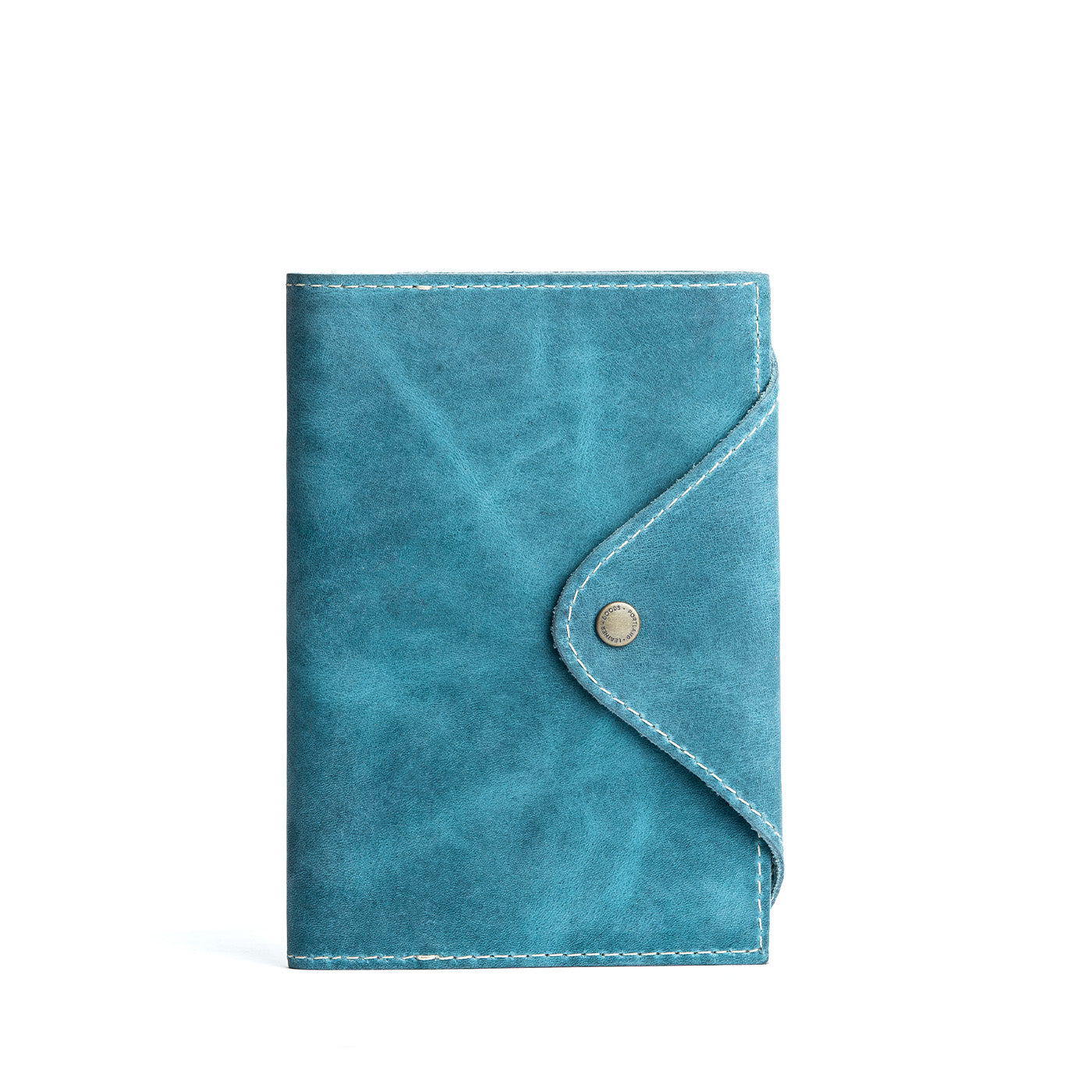 Refillable Leather Snap Journal with Pocket – Cream Paper
