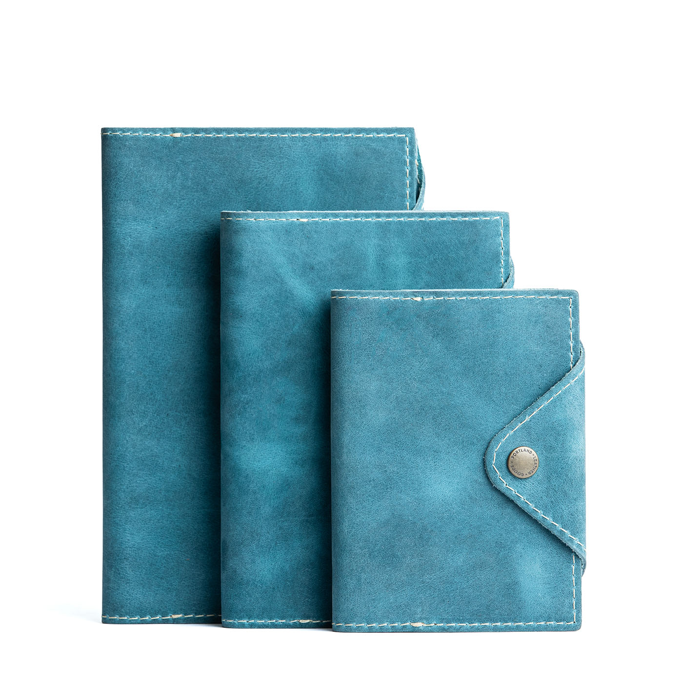 Refillable Leather Snap Journal with Pocket – Cream Paper