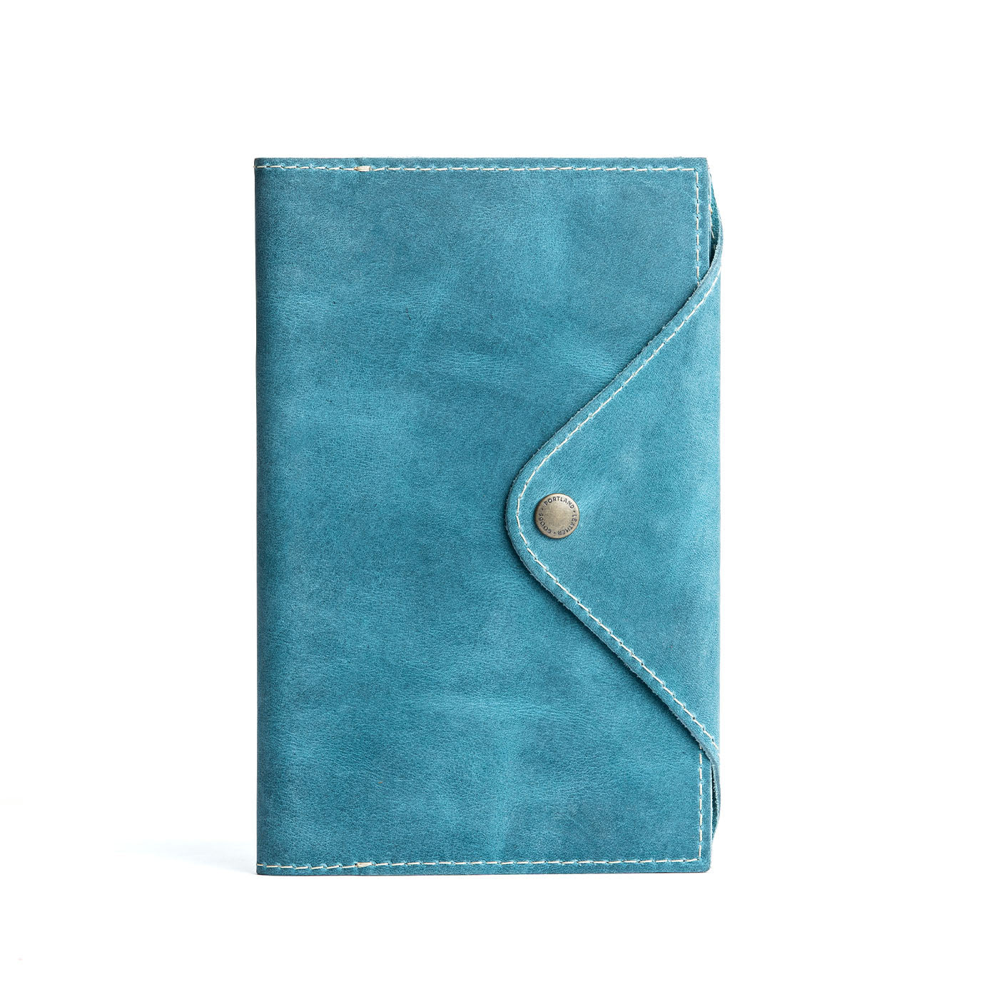 Refillable Leather Snap Journal with Pocket – Cream Paper