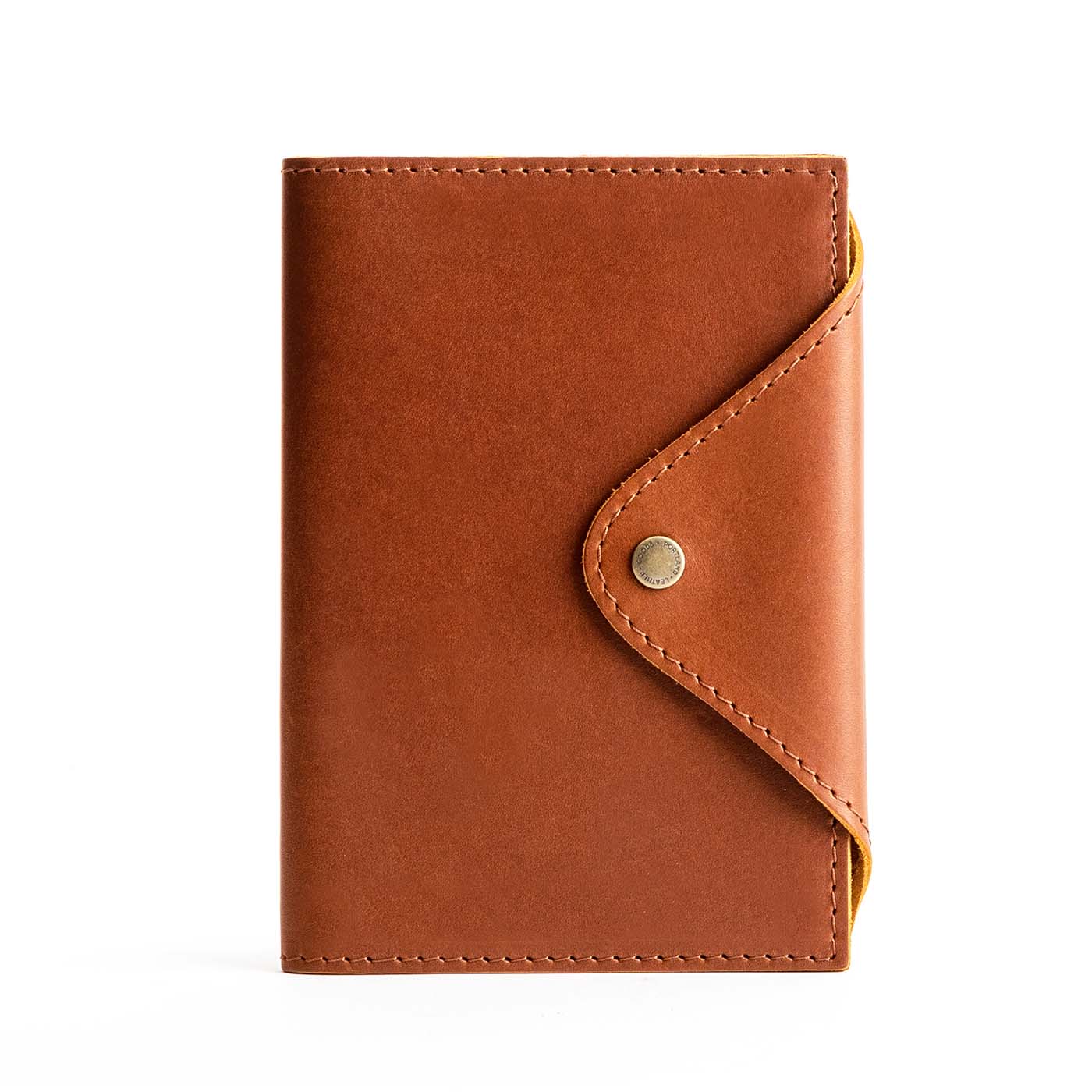 Refillable Leather Snap Journal with Pocket – Cream Paper