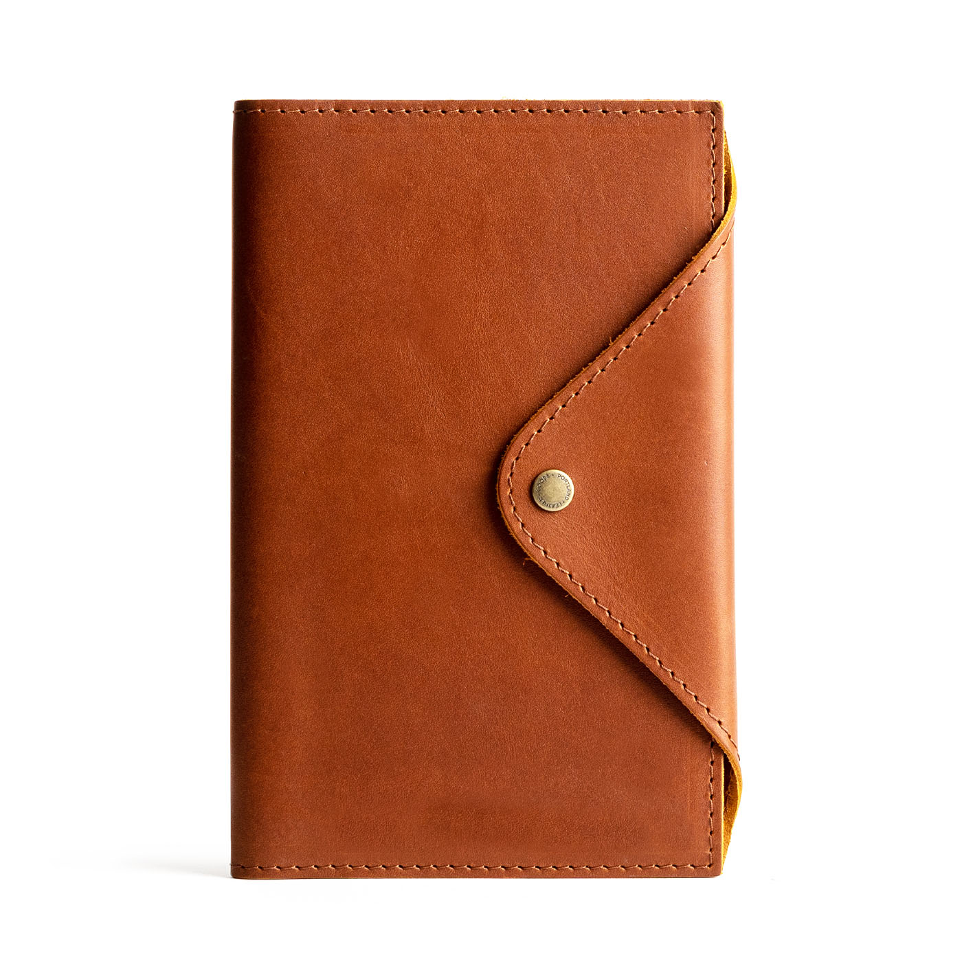 Refillable Leather Snap Journal with Pocket – Cream Paper