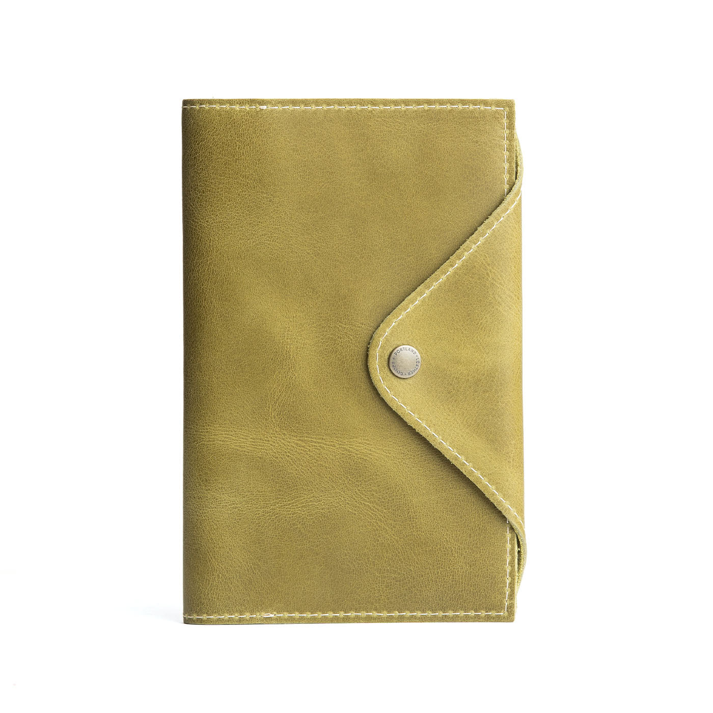 Refillable Leather Snap Journal with Pocket – Cream Paper