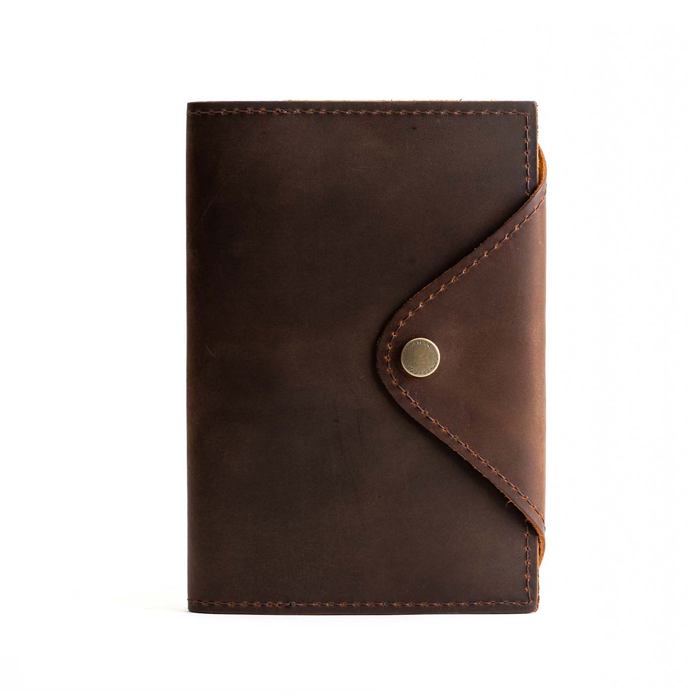 Refillable Leather Snap Journal with Pocket – Cream Paper